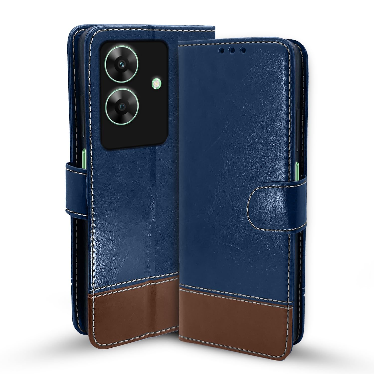 Pikkme blue & brown flip cover for Realme C61/Narzo N61