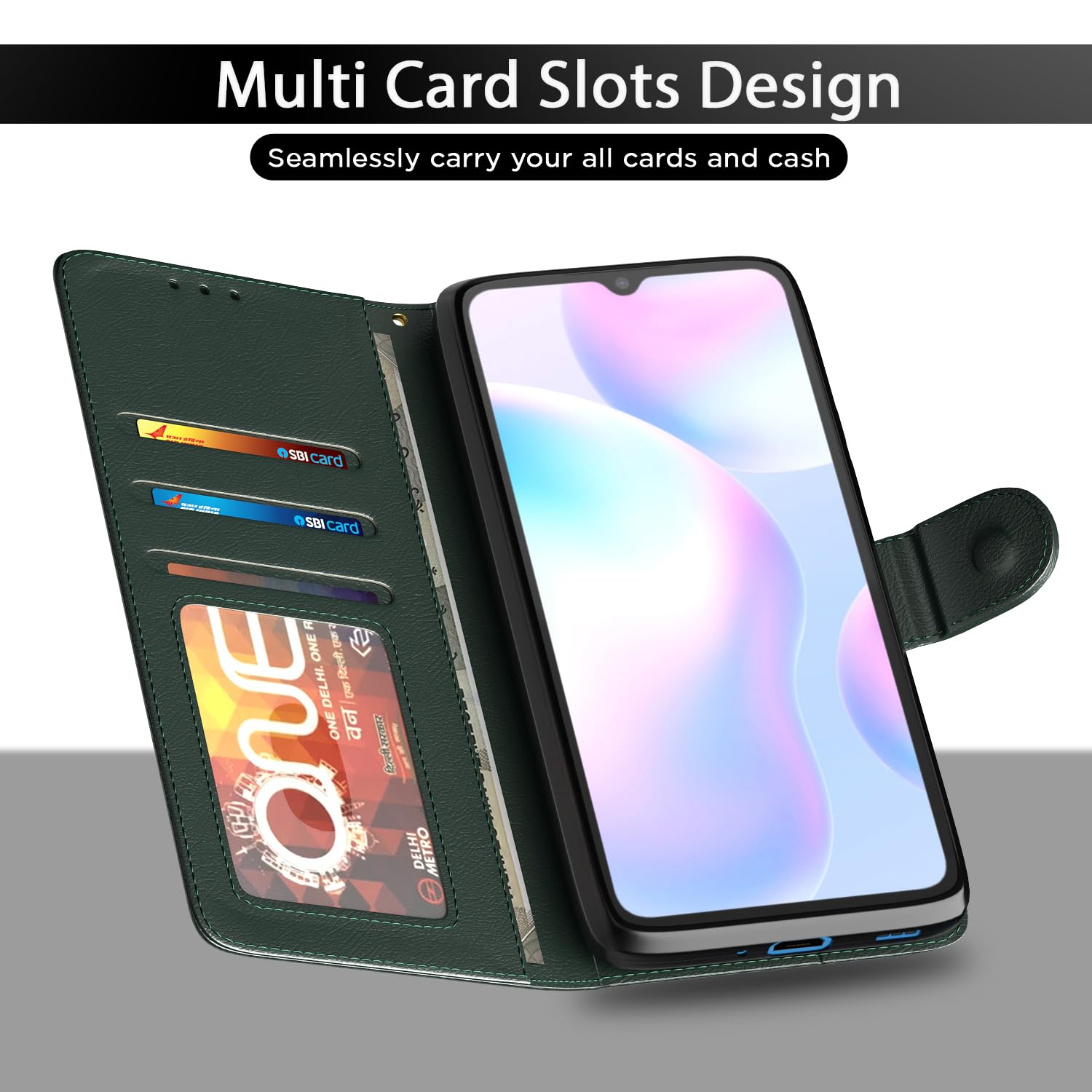 Redmi 9A/9i/9A Sport mobile flip cover in green by Pikkme – photo 5