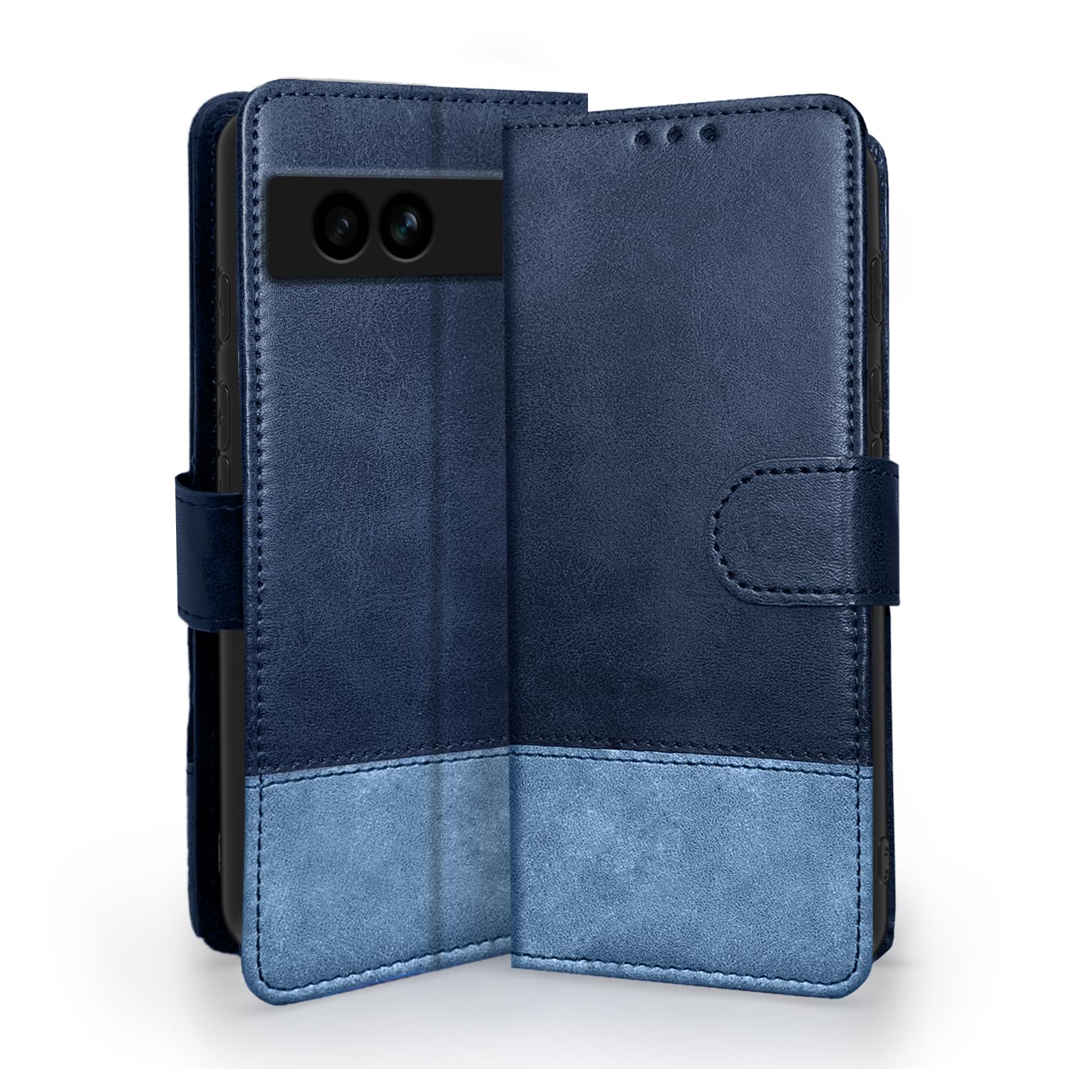 Navy blue Magnetic wallet flip cover for Google Pixel 7A – Pikkme
