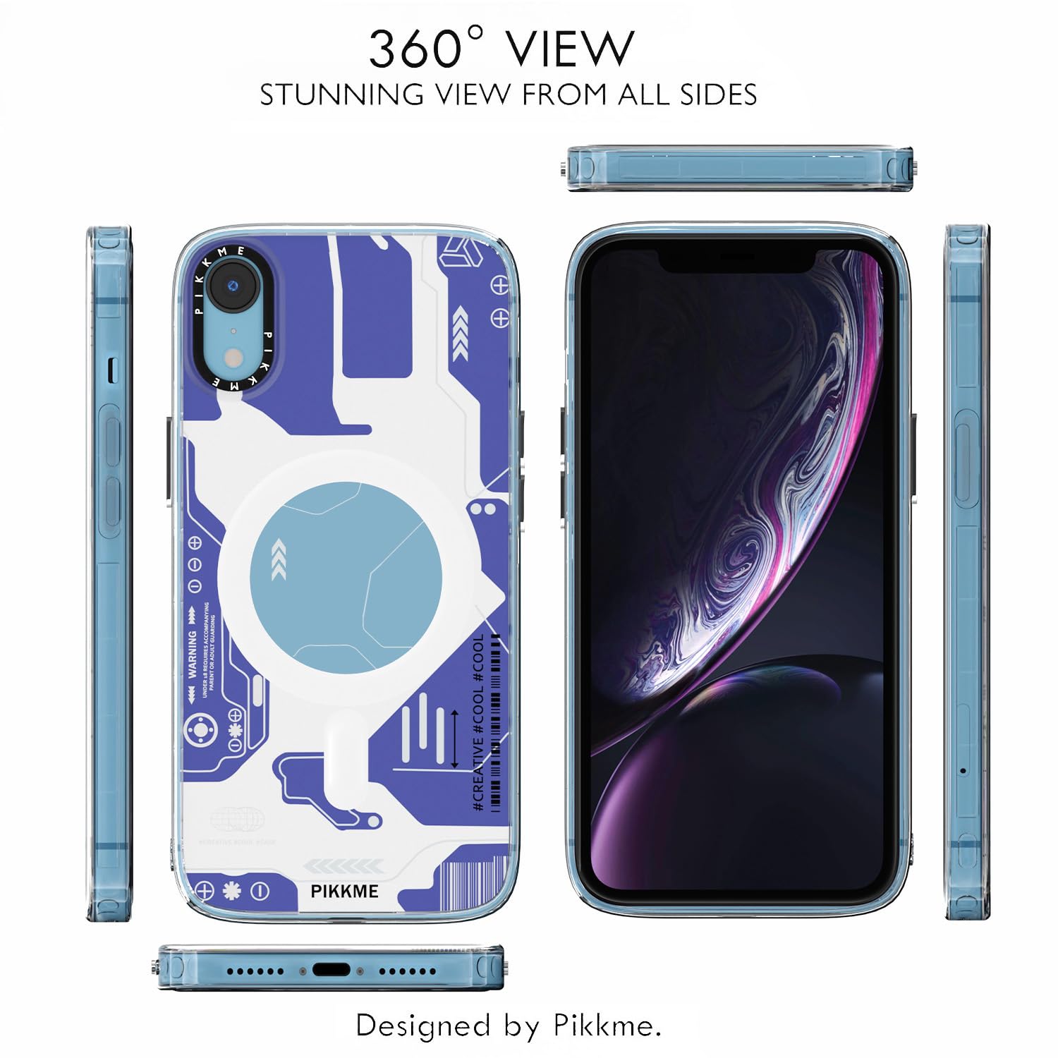 Pikkme iPhone XR Printmagsafe Back Cover (Blue)