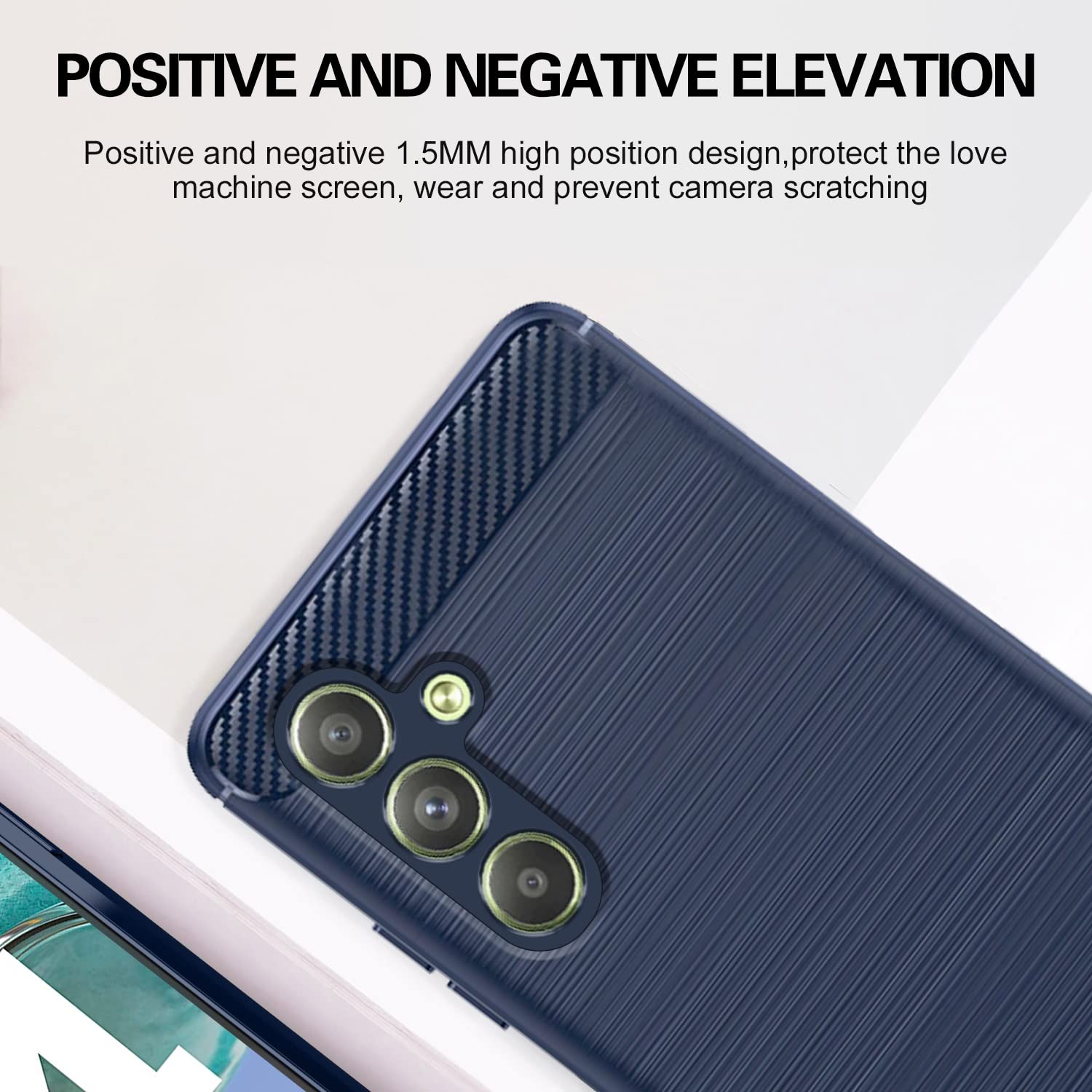 Pikkme Samsung Galaxy M14 5G Hybrid Carbon Fiber Back Cover | Blue