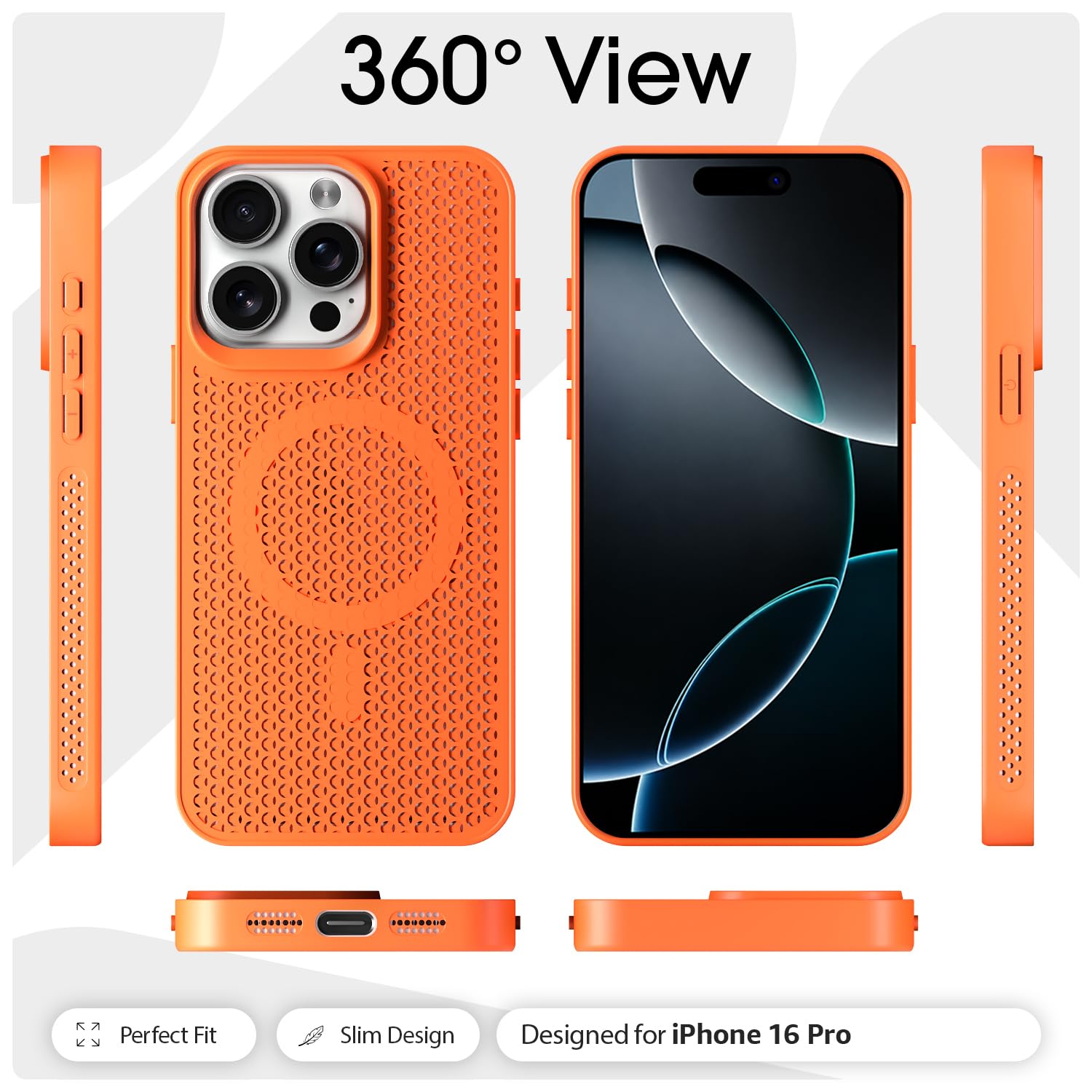 Pikkme orange MagSafe phone cover for iPhone 16 Pro – photo 3