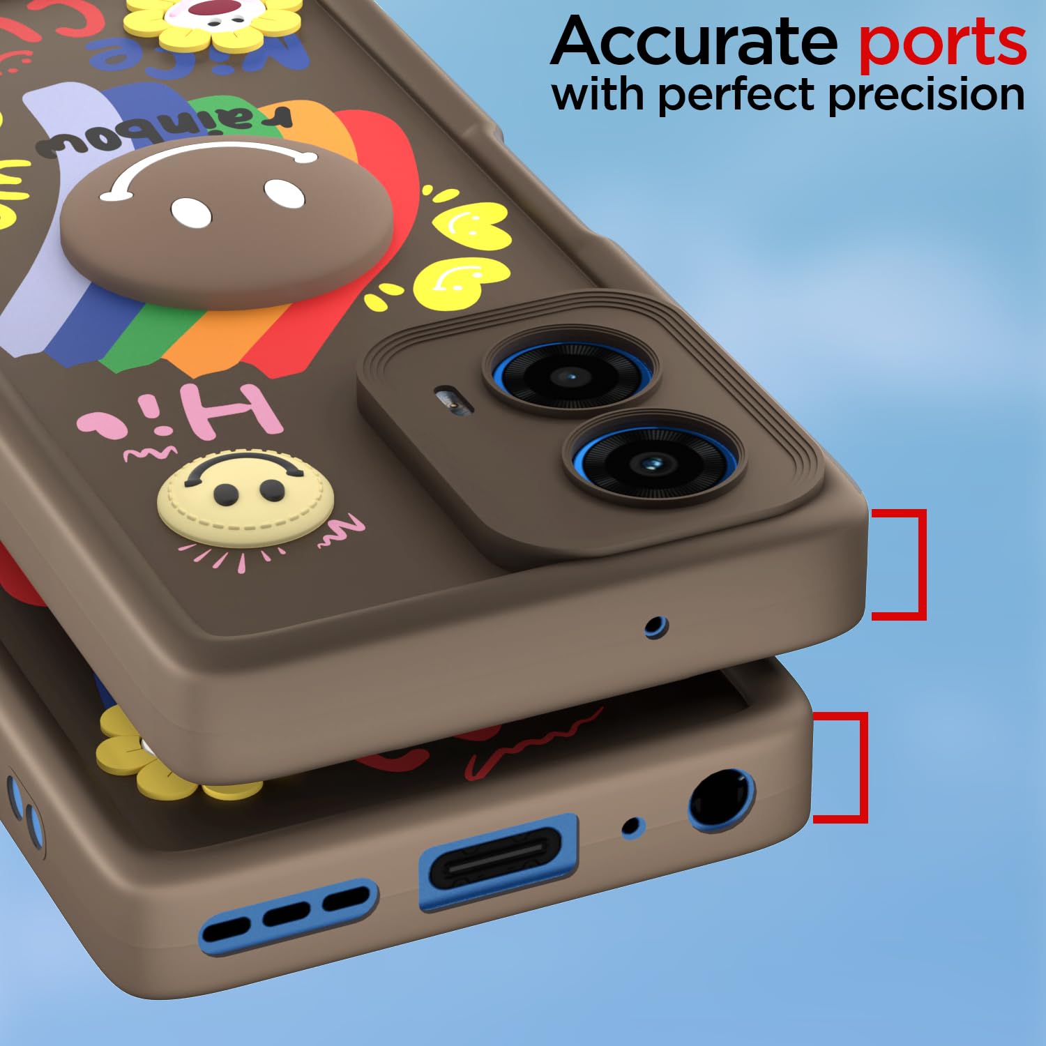 Pikkme Moto G34/G45 5G brown mobile back cover – photo 4
