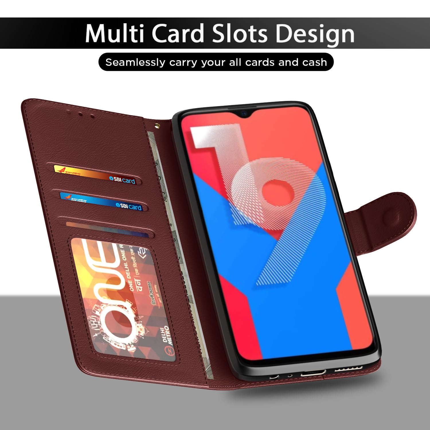 Pikkme Vivo U20/Y19 Wallet brown mobile flip cover – photo 5