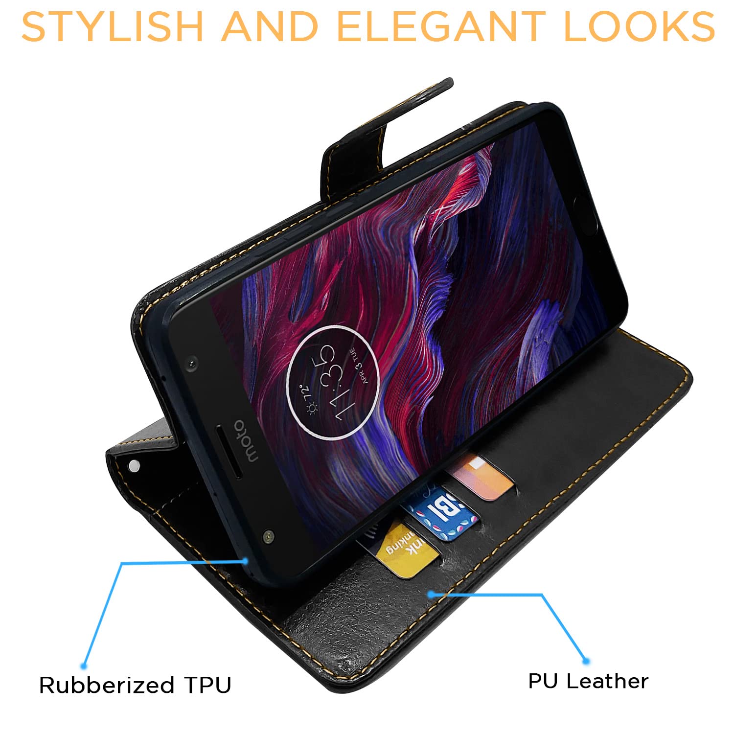 Moto X4 flip case in black & brown by Pikkme – photo 5