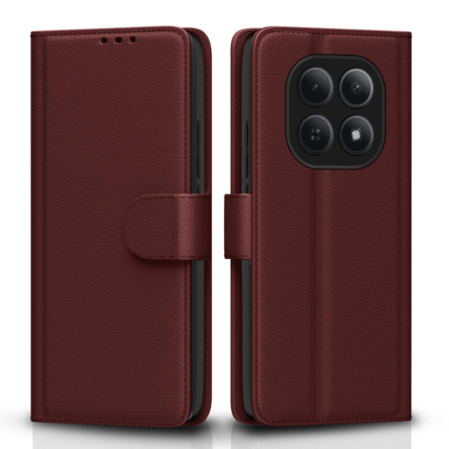 Pikkme Redmi Note 15 5G brown mobile flip cover