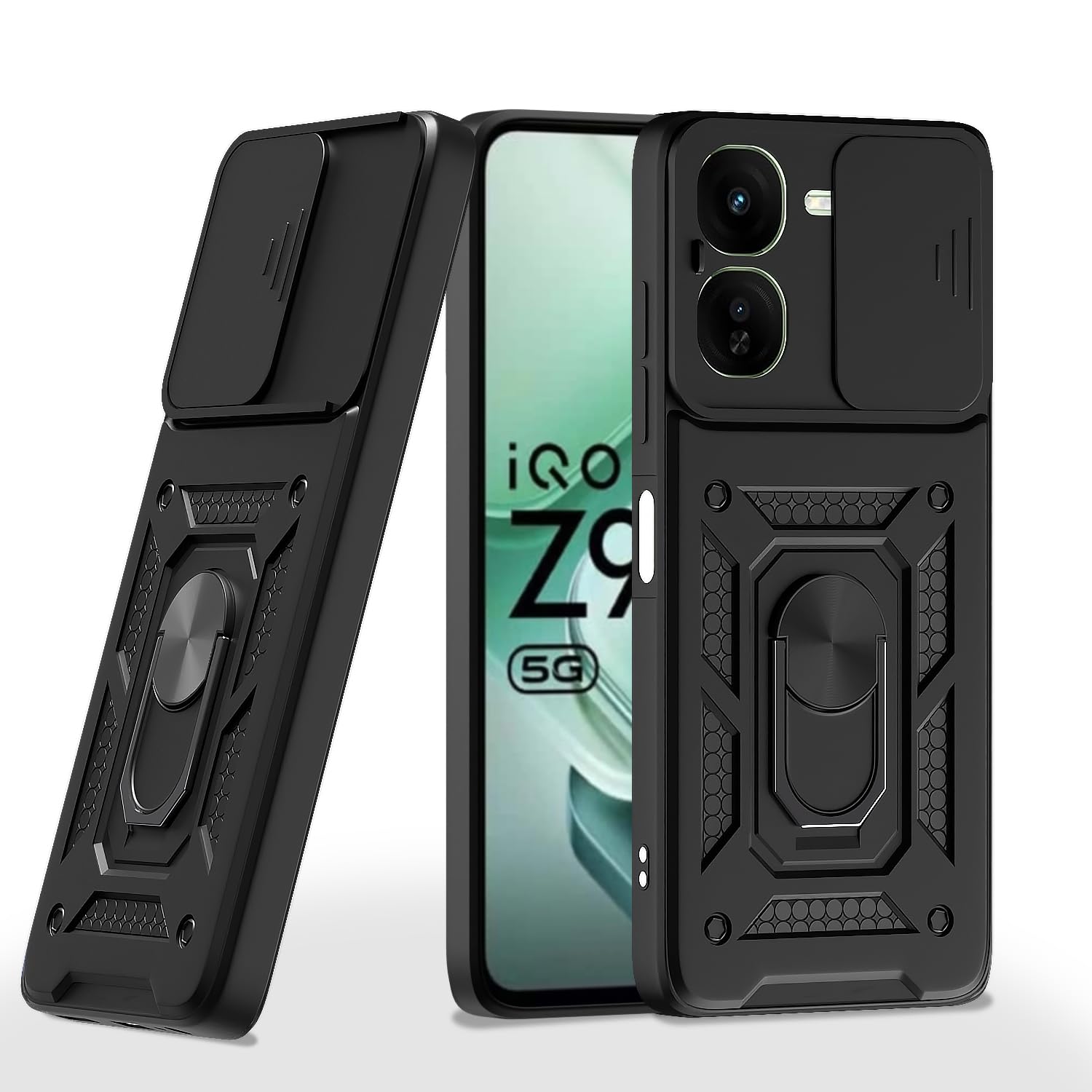 Black D10 Camera Shield back cover for iQOO Z9X 5G – Pikkme