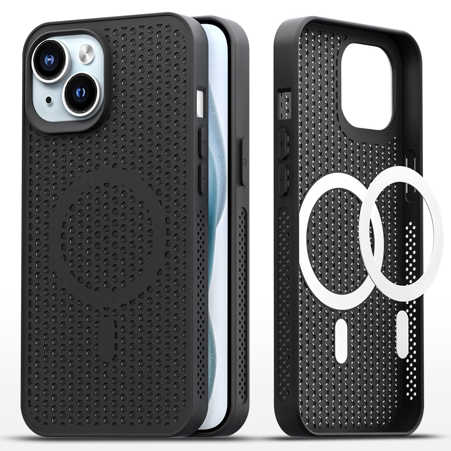 Black MagSafe mobile back cover for iPhone 15 Plus – Pikkme