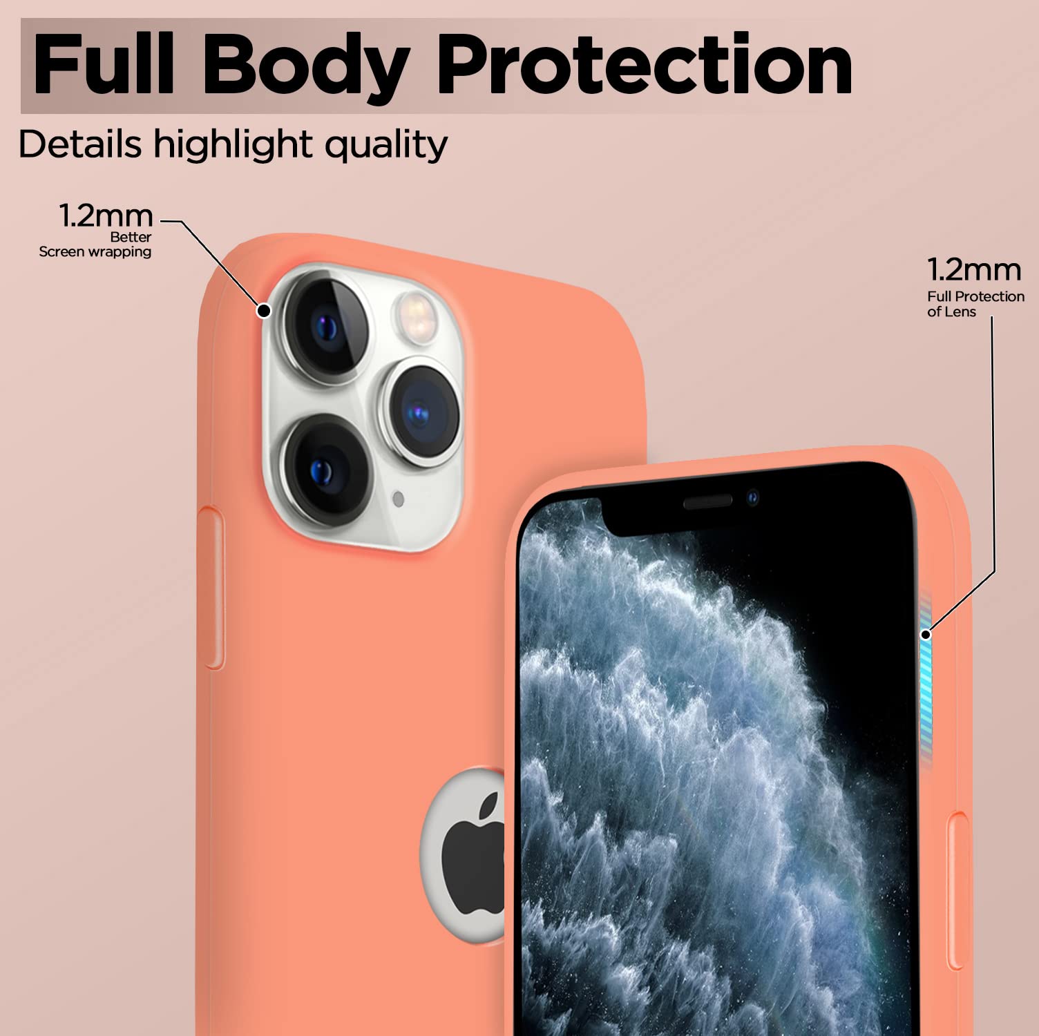 Pikkme new peach Soft Silicone mobile back cover for iPhone 11 Pro – photo 3