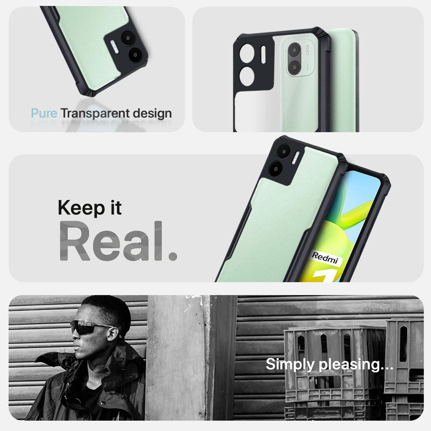 Pikkme plastic, black back cover for Redmi A1/A2 – photo 5