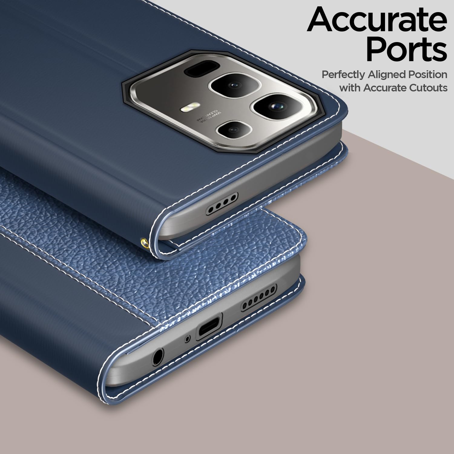 Infinix Note 50x 5G Wallet flip cover in blue by Pikkme – photo 2