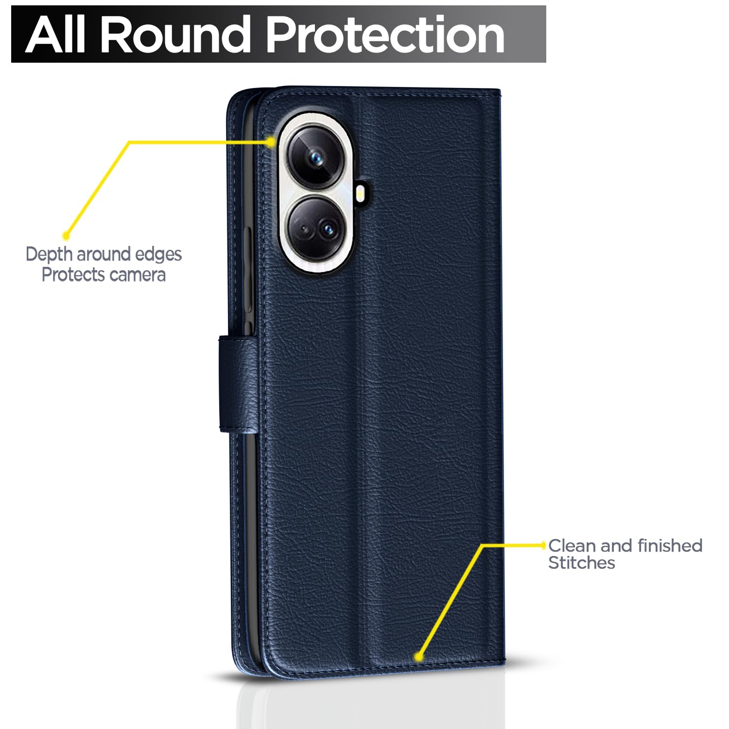 Pikkme Realme 10 Pro Plus 5G blue mobile flip cover – photo 4