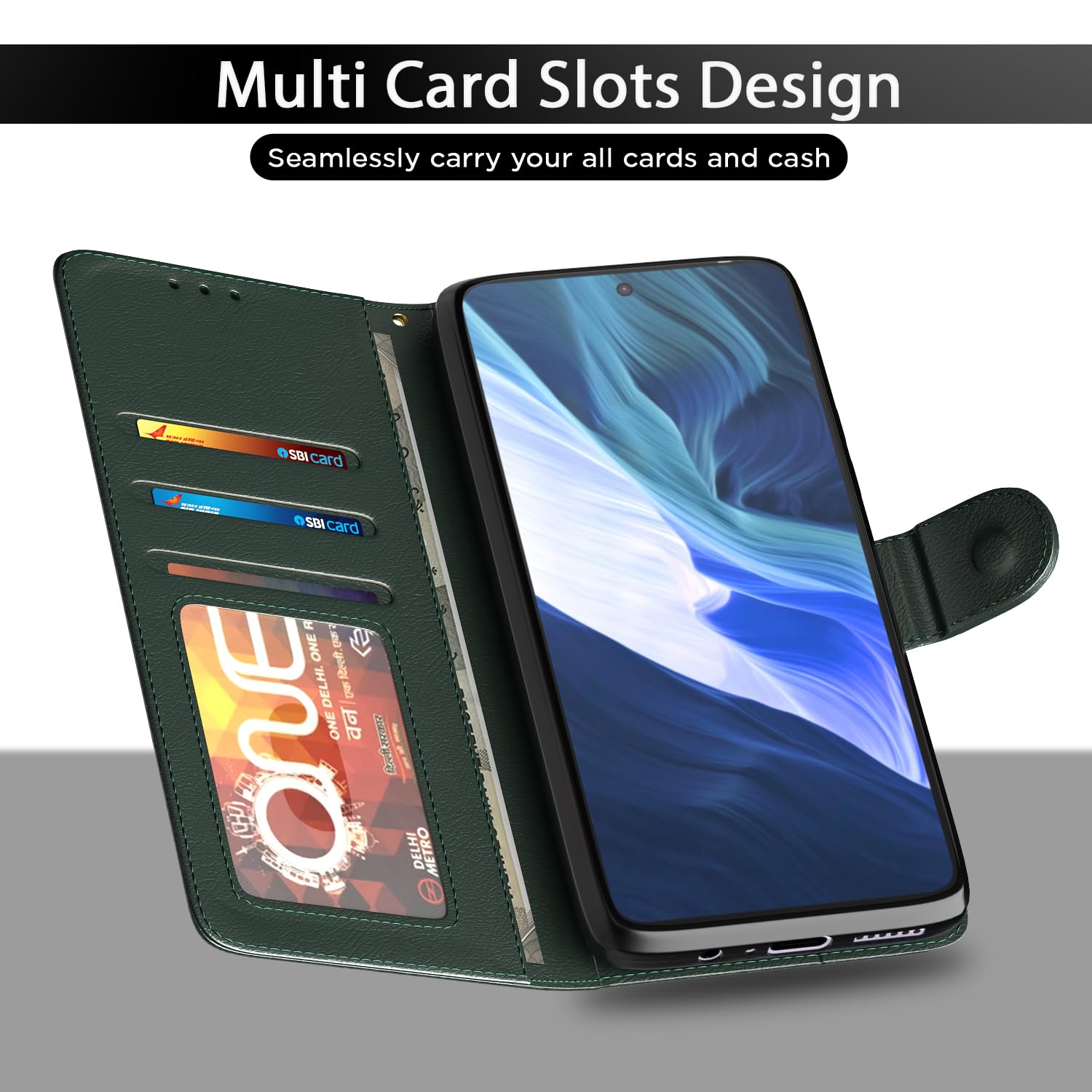 Pikkme Infinix Note 10 green flip case – photo 5