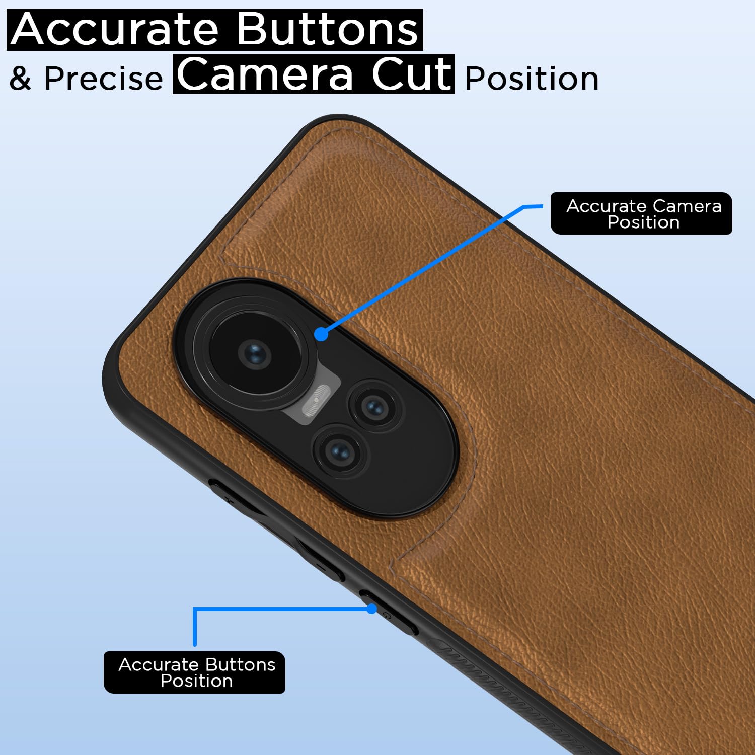 Pikkme Oppo Reno 10 5G Leatherback  Back Case | Brown