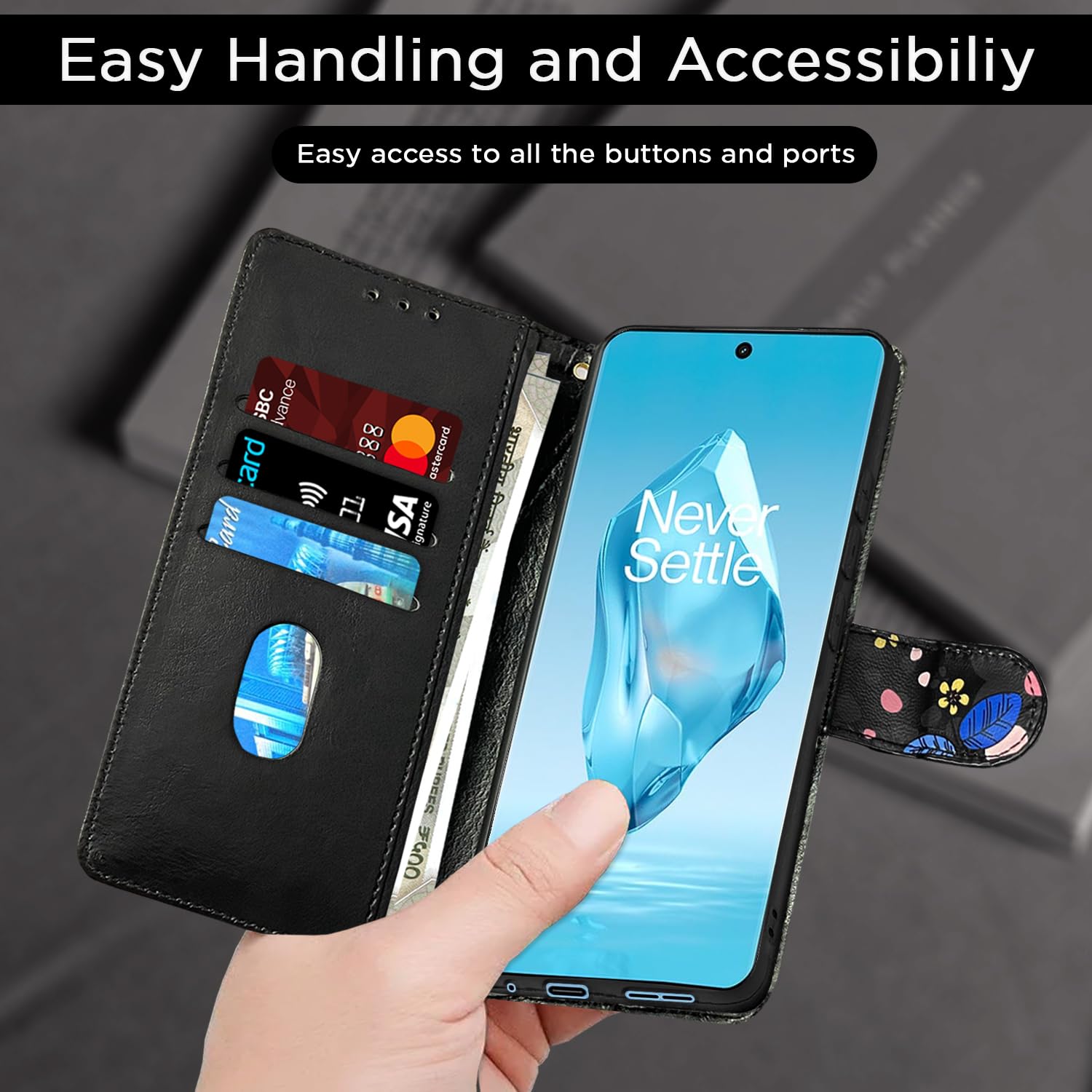 OnePlus 12R 5G flip case in black by Pikkme – photo 4