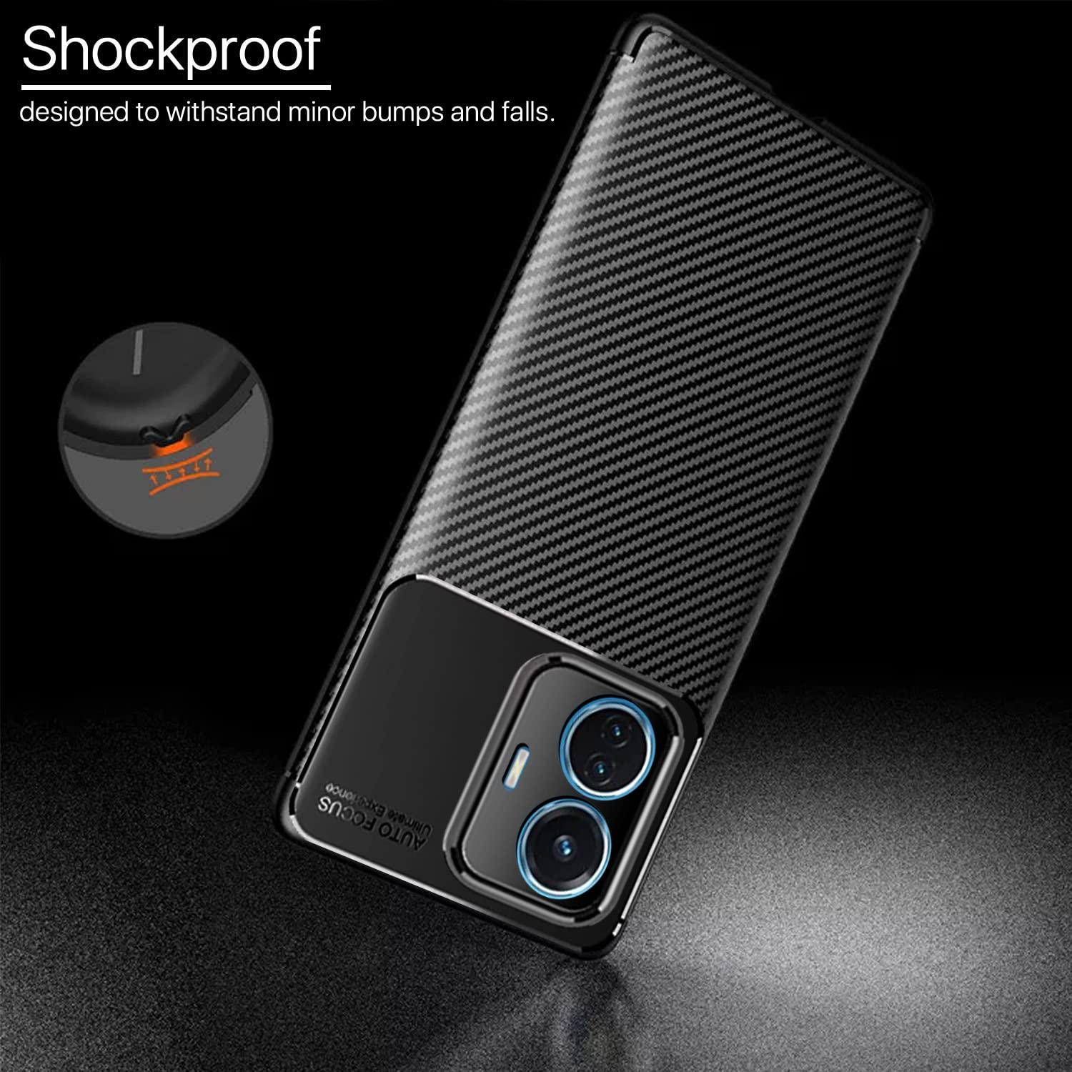 Black Carbon mobile back cover for iQOO Z6 44W/Vivo T1 44W – Pikkme – photo 4
