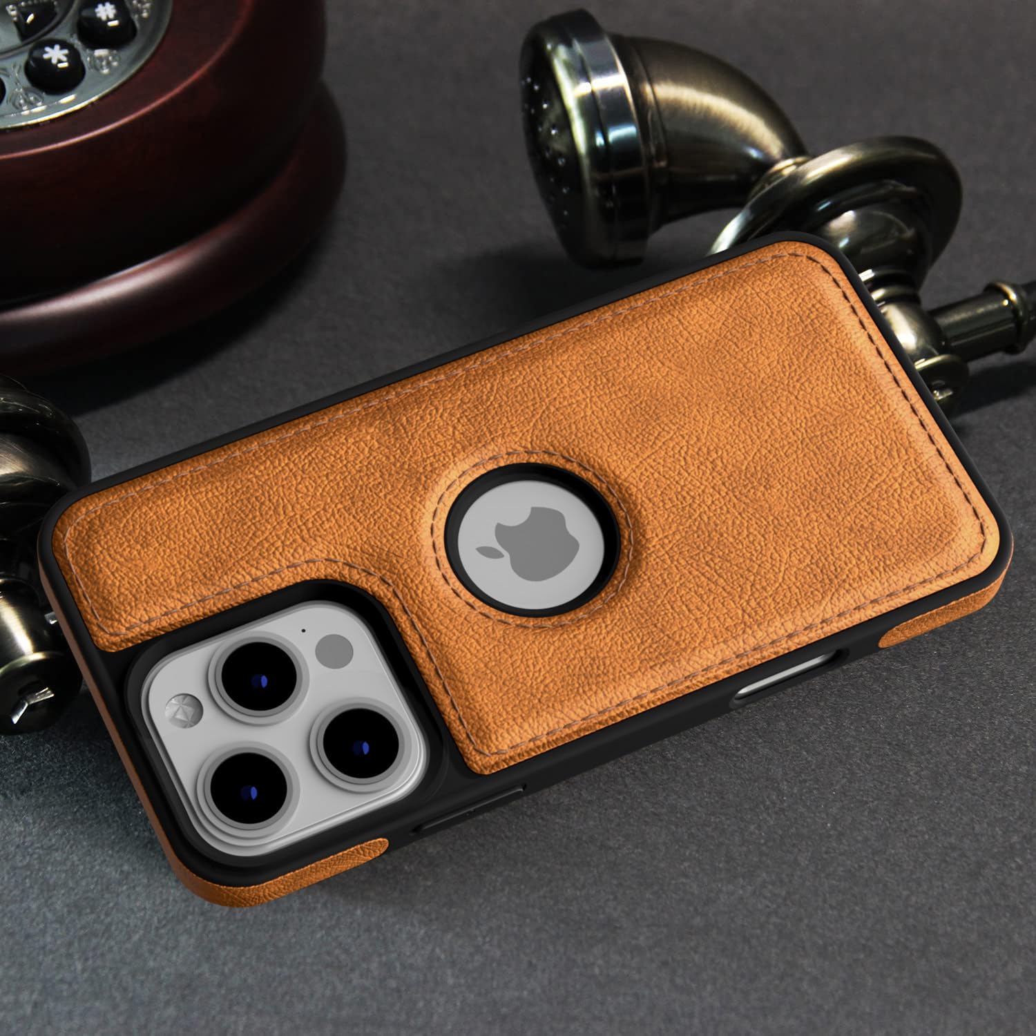 Pikkme iPhone 16 Pro Max Flexible Pu Leather Back Case | Brown