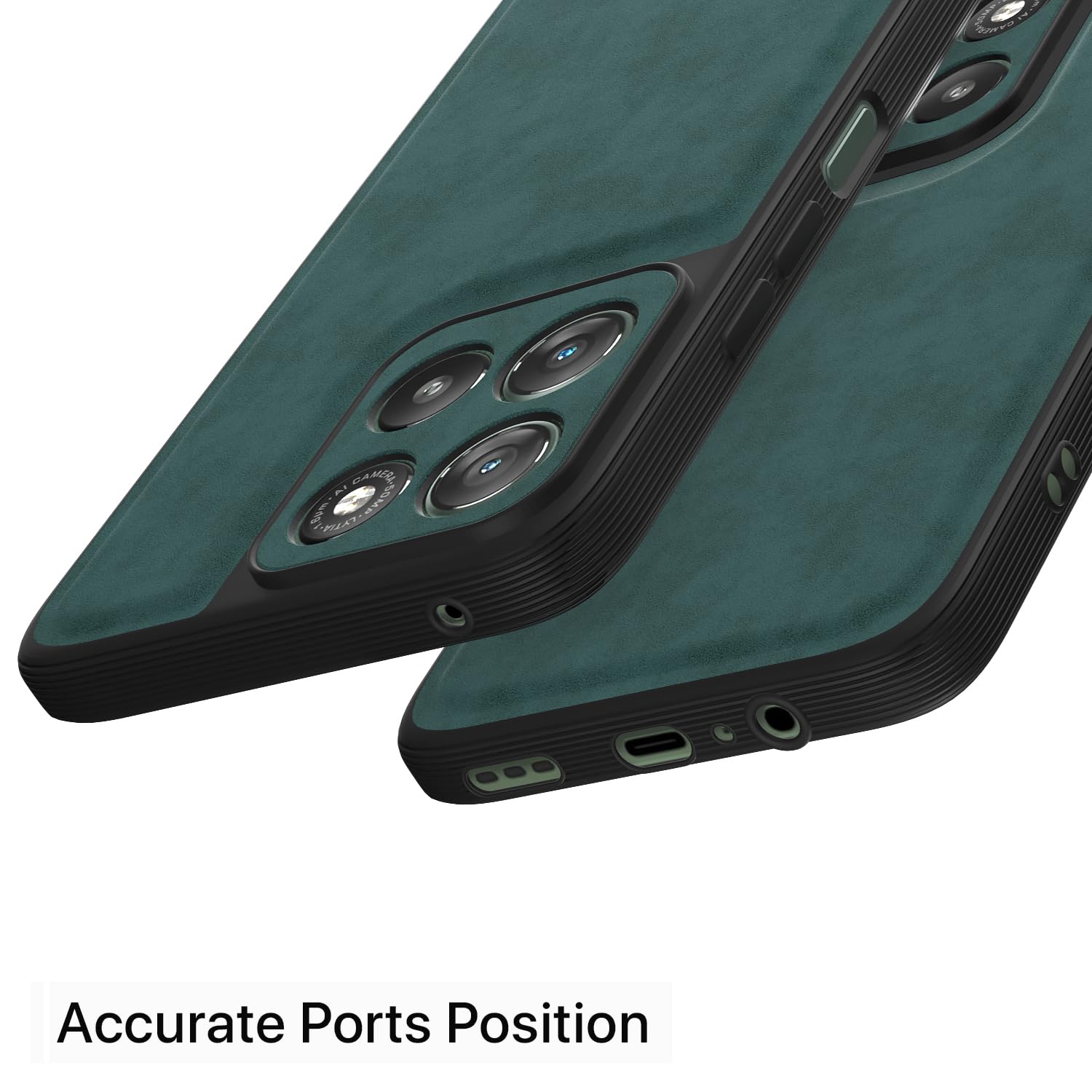 Moto G67 Power/G57 Power 5G Leather back cover in green by Pikkme – photo 4
