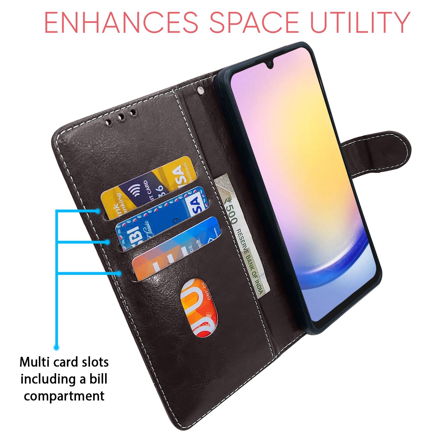 Coffee & brown flip cover for Samsung A15 5G – Pikkme – photo 4