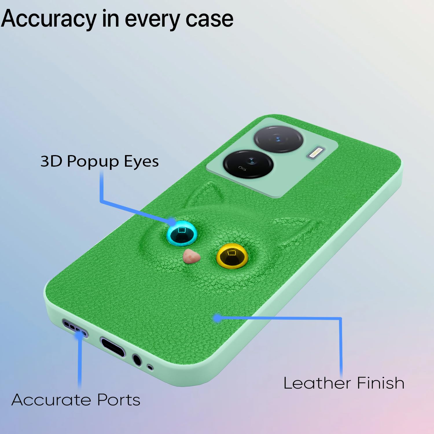 Pikkme iQOO Z7/Z7s 5G Cat green mobile back cover – photo 4