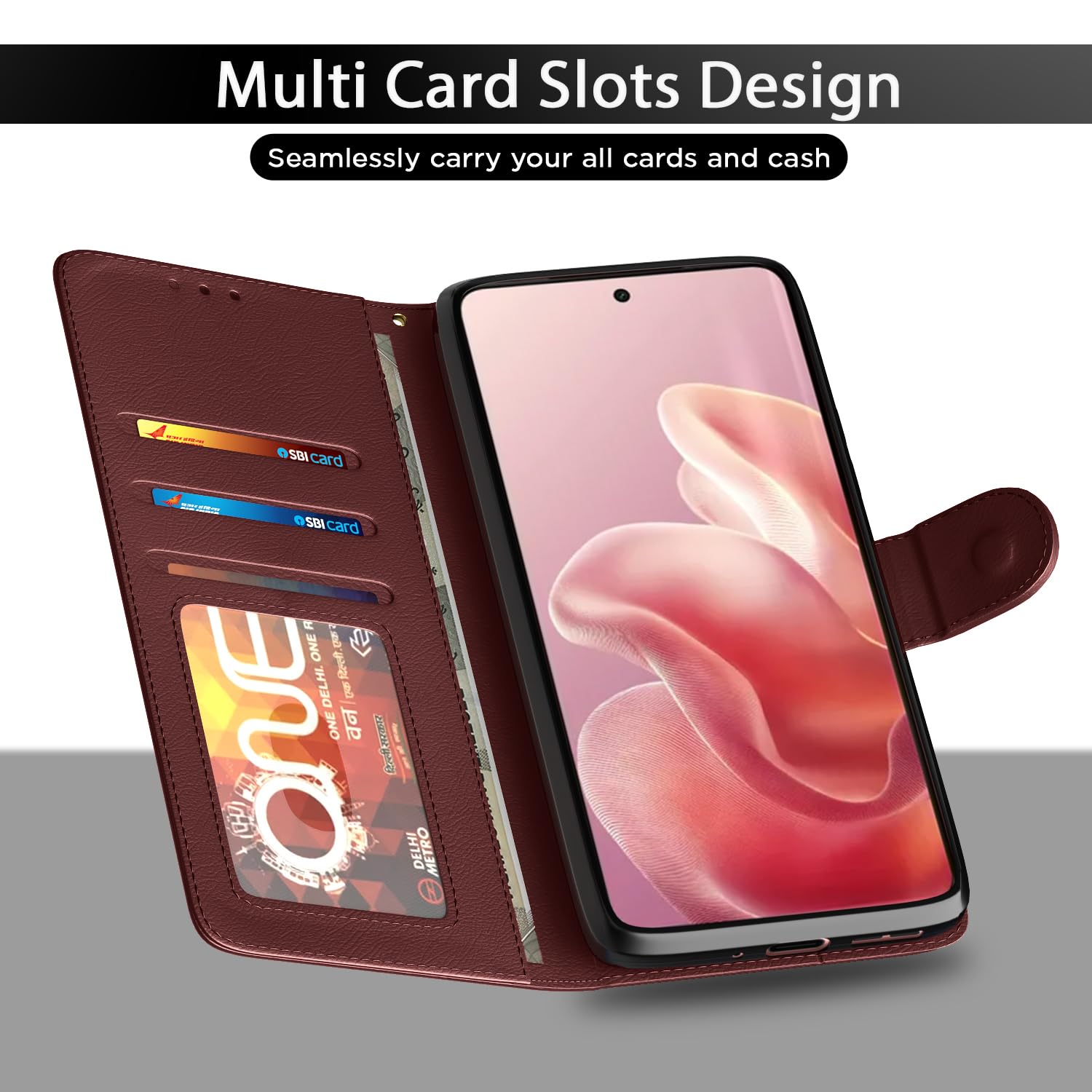 Pikkme Motorola Moto Edge 60 5G / Motorola Moto Edge 60 Fusion 5G Vintage Flip Cover (Brown)