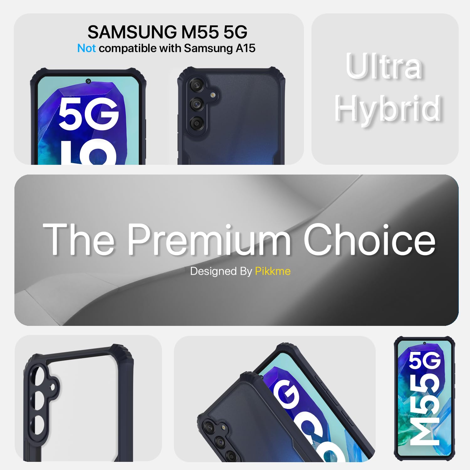 Samsung M55/M55s/F55 5G Clear back cover in blue by Pikkme – photo 3