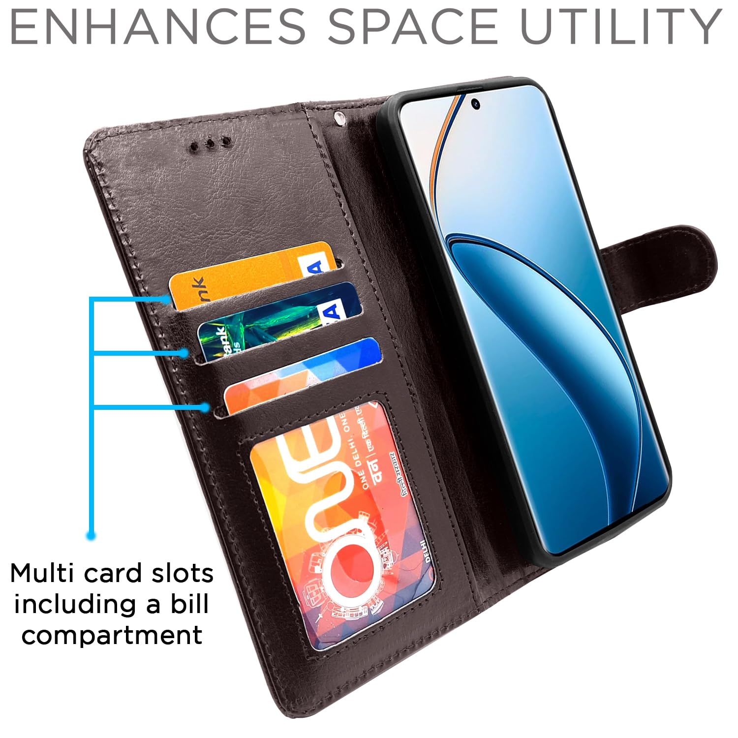 Coffee Wallet wallet flip cover for Realme 12 Pro/12 Pro Plus 5G – Pikkme – photo 5