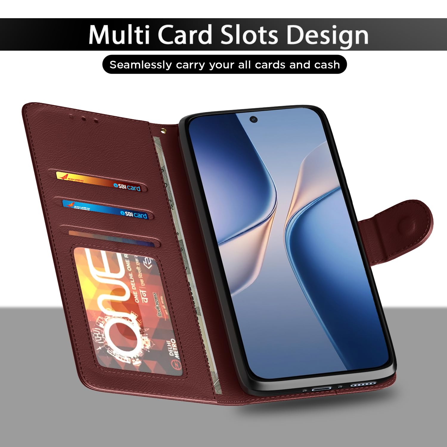 Brown flip cover for Vivo T5 Pro 5G – Pikkme – photo 5