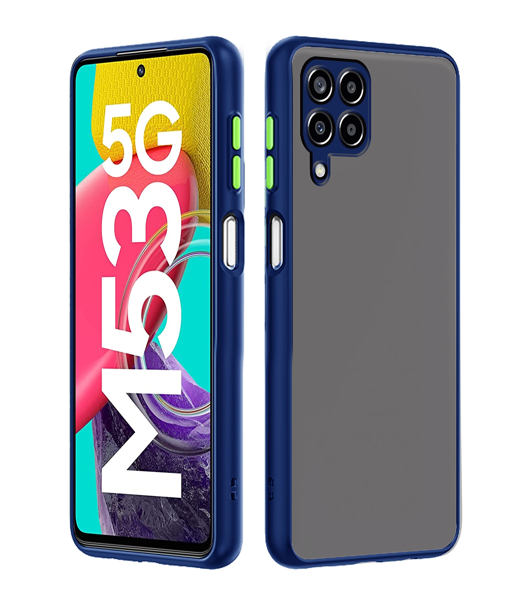Samsung M53 5G Hybrid mobile cover in blue by Pikkme