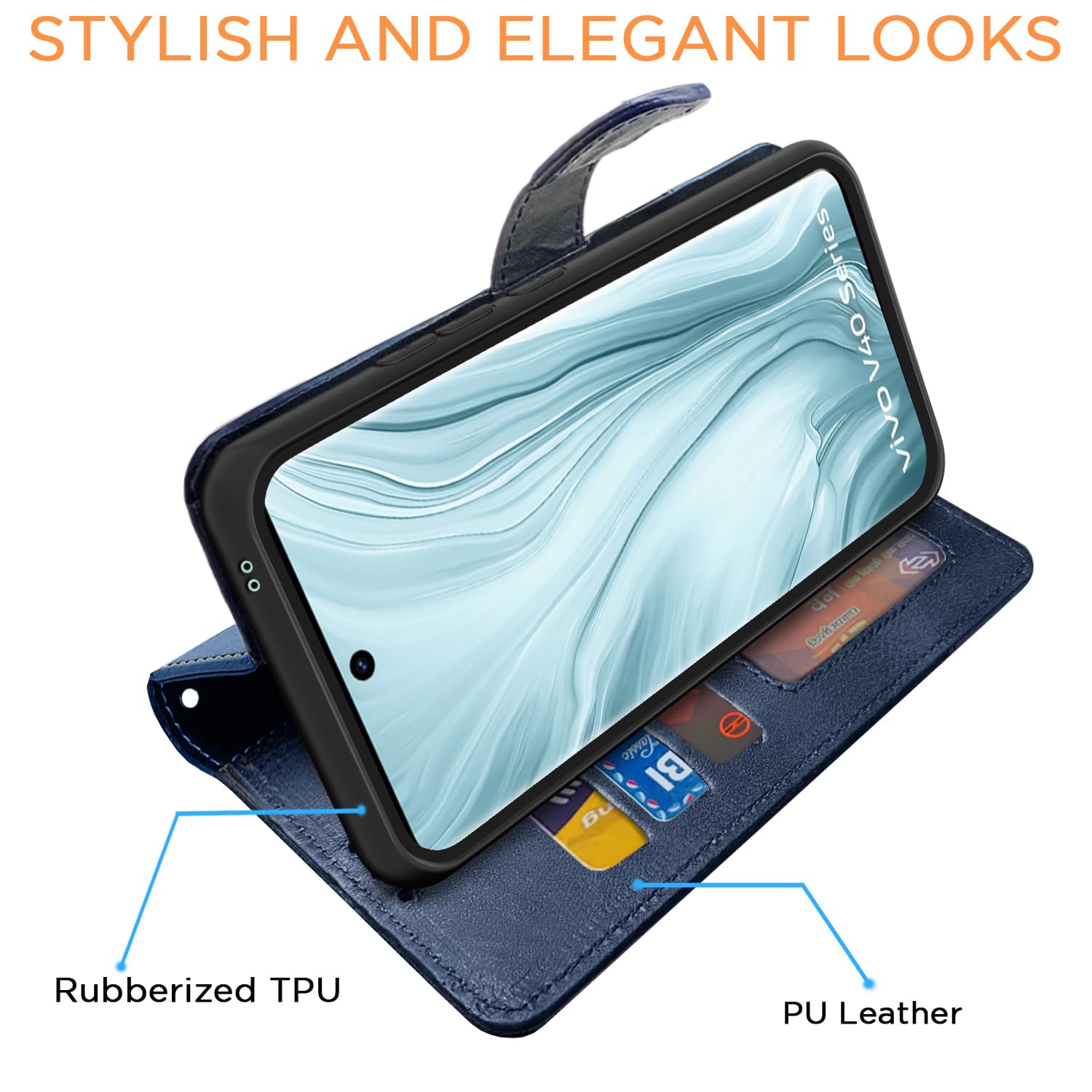 Navy & light blue Magnetic flip cover for Vivo V40/V40 Pro/T3 Ultra 5G – Pikkme – photo 5