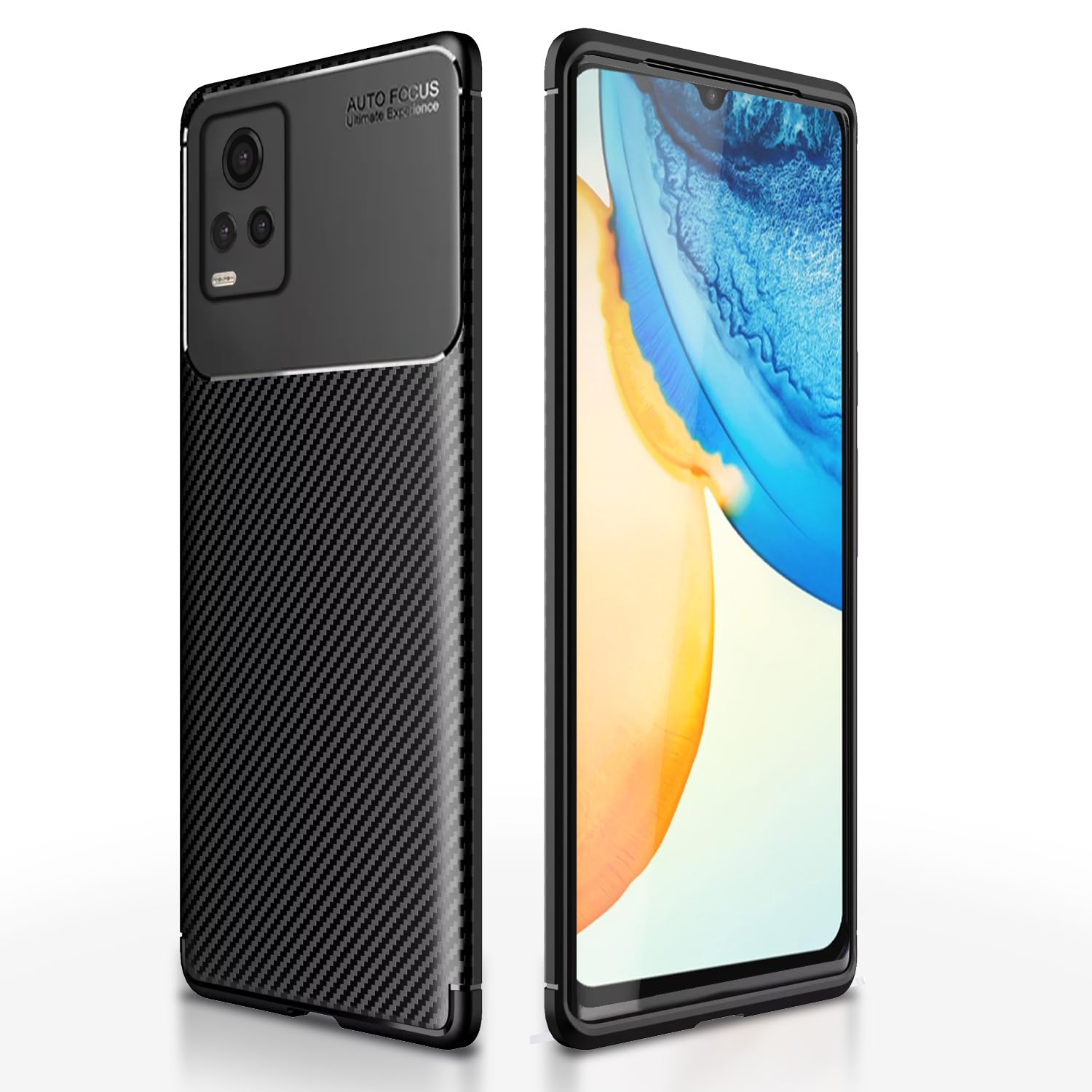 Vivo V20 Carbon phone cover in black by Pikkme