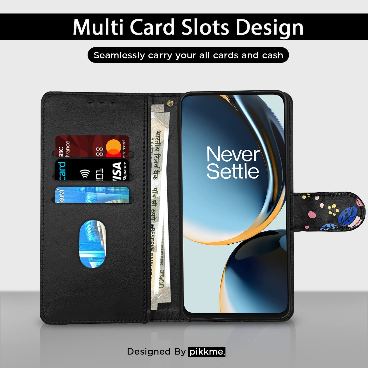 Black mobile flip cover for OnePlus Nord CE 3 Lite 5G – Pikkme – photo 2