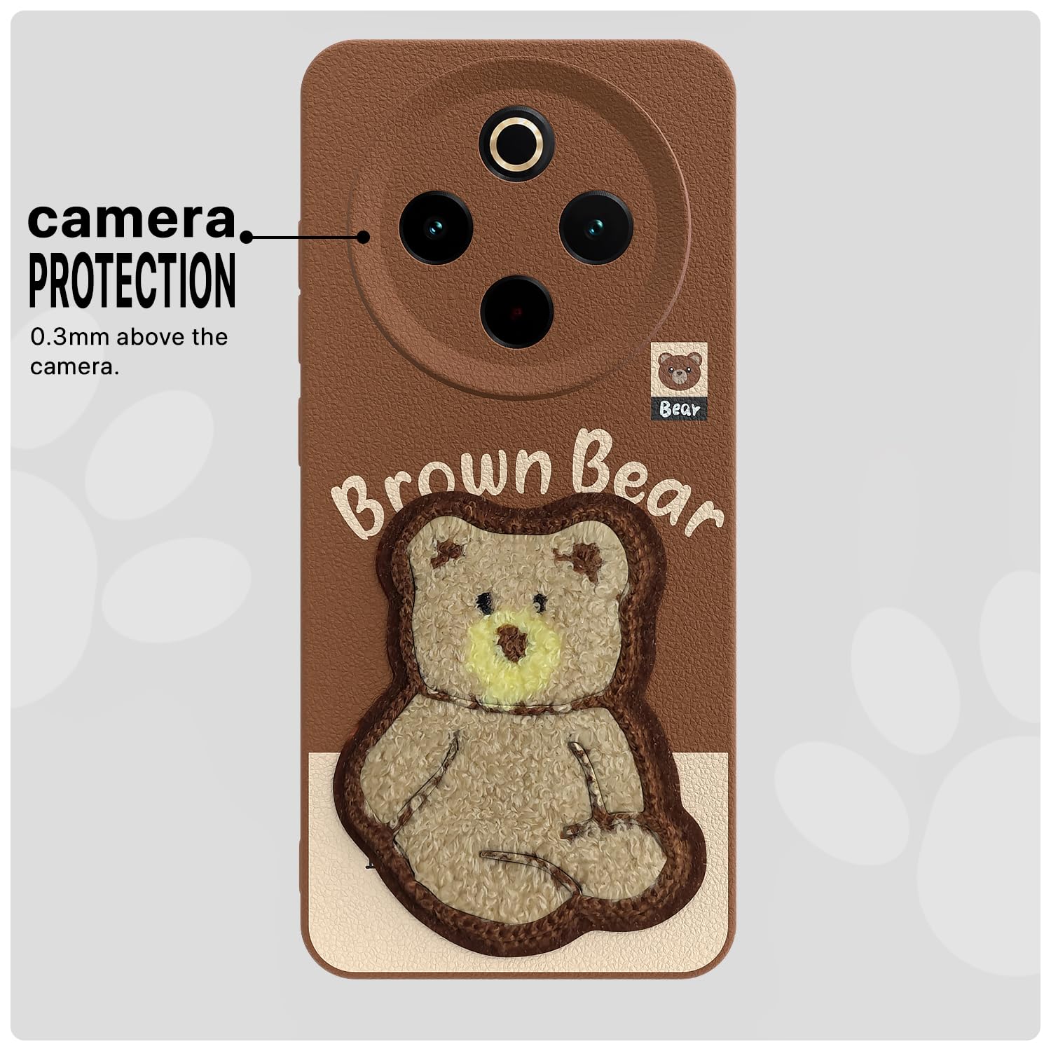 Vivo T4/iQOO Z10 5G Plush Patch mobile cover in brown by Pikkme – photo 6