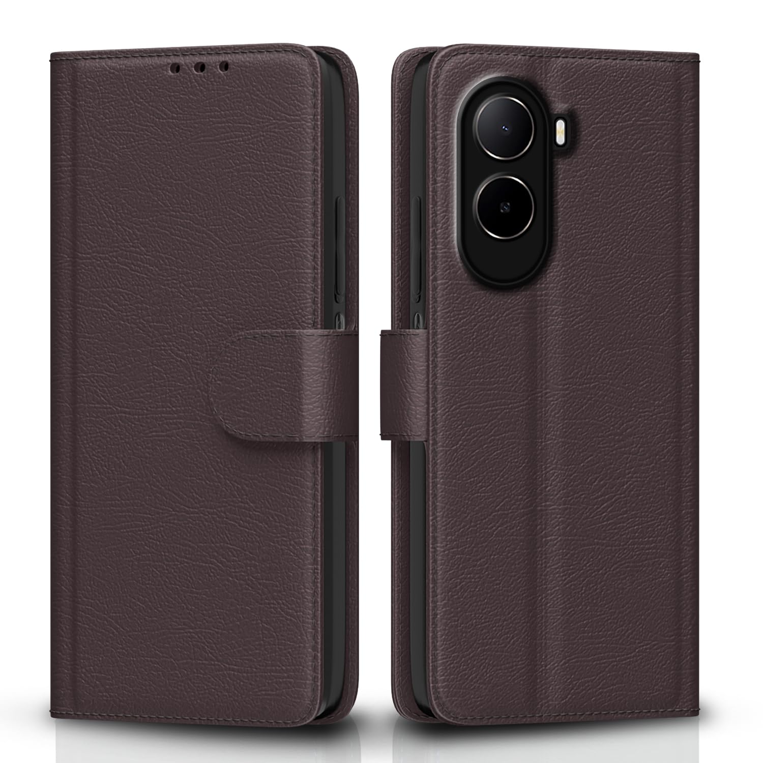 Pikkme coffee Wallet mobile flip cover for Redmi A7 Pro/Poco C85x 5G/C81