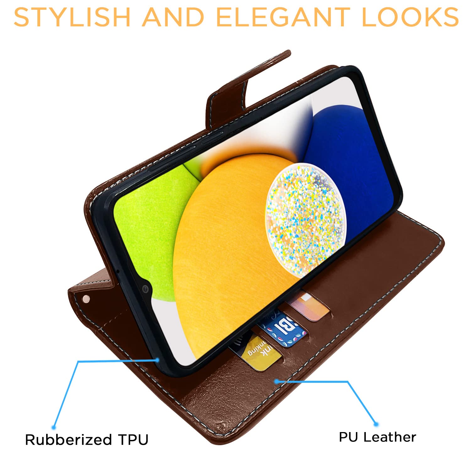 Pikkme brown & coffee Magnetic mobile flip cover for Samsung A03 – photo 5