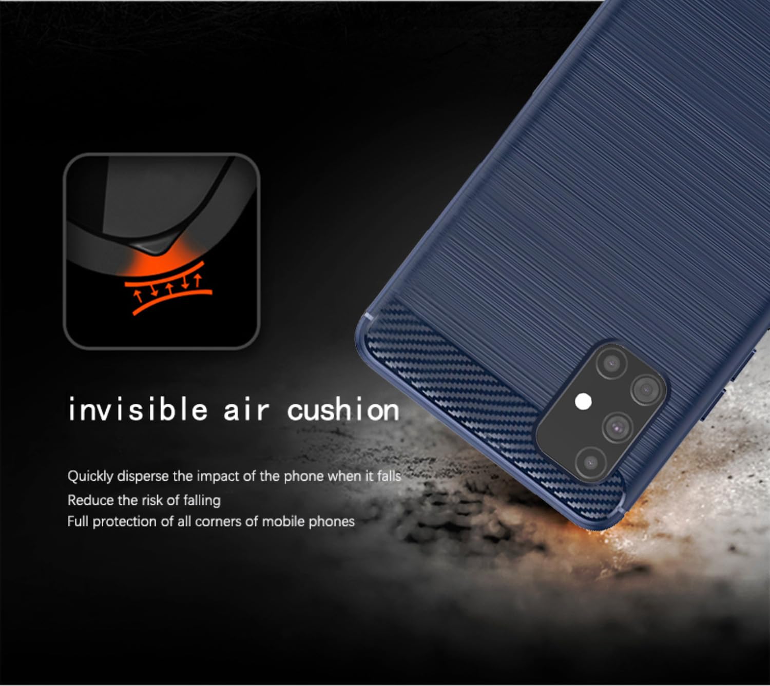 Pikkme Samsung Galaxy M31s Hybrid Carbon Fiber Back Cover | Blue