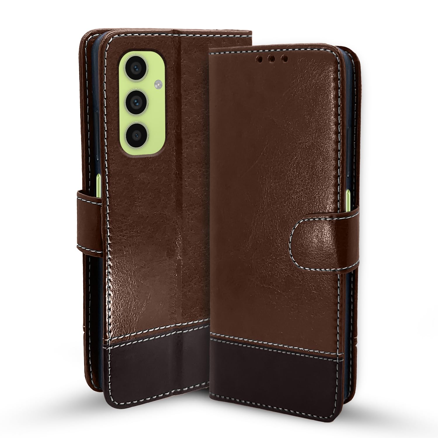 Pikkme Samsung Galaxy A05S Contrast Flip Cover (Brown)