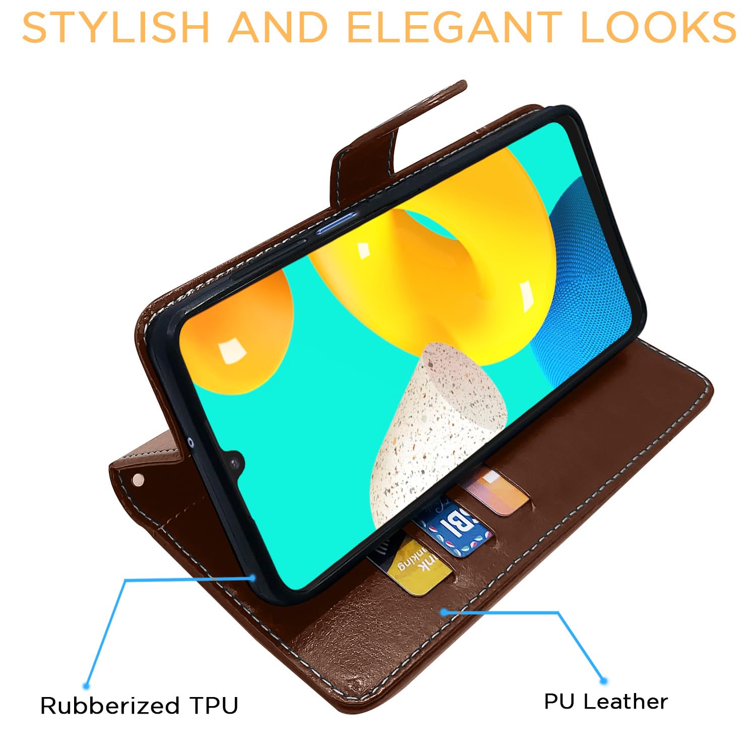 Samsung M32 4G/M32 Prime/F22 4G flip cover in brown & coffee by Pikkme – photo 5