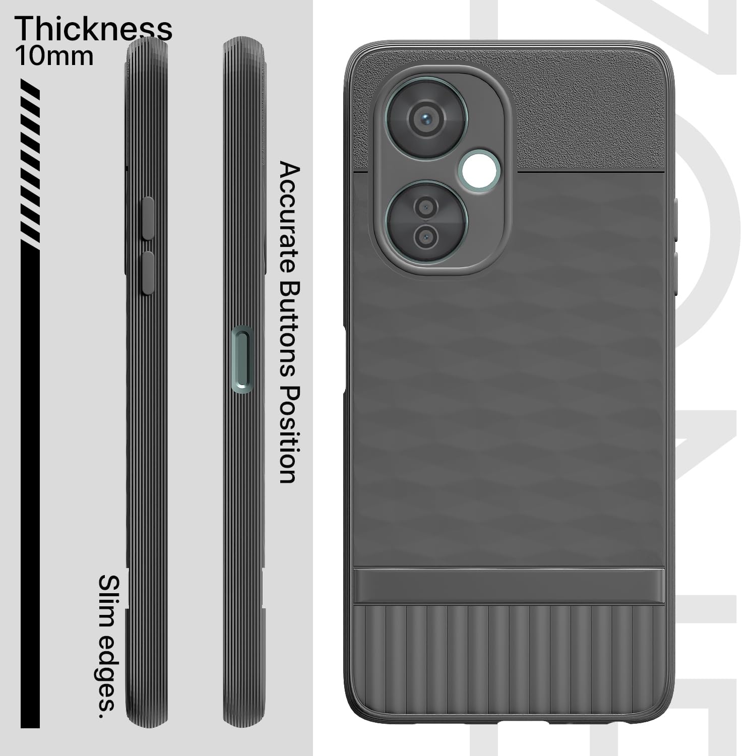 Pikkme OnePlus Nord Ce 3 Lite 5G Gencase Back Cover (Grey)
