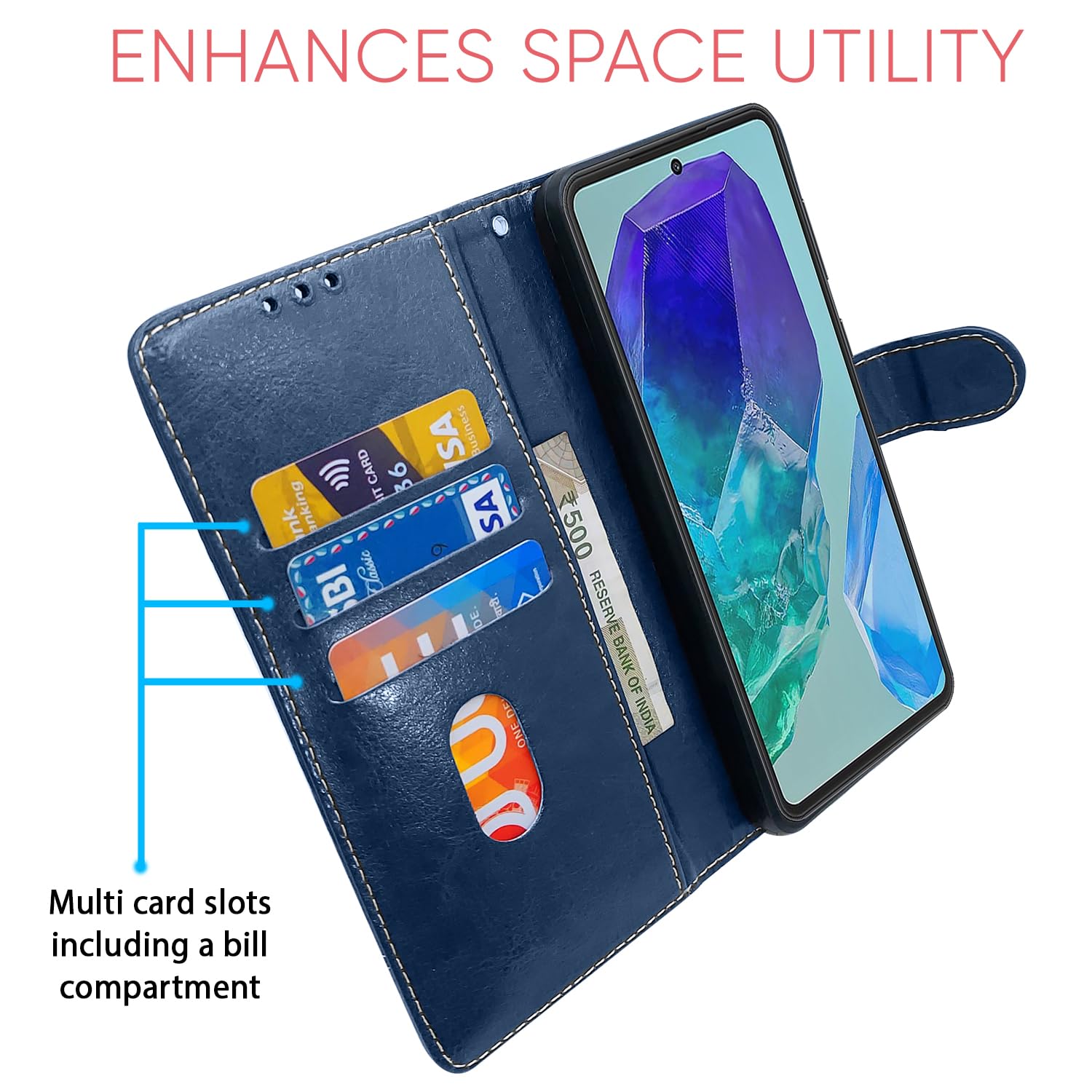 Blue & brown mobile flip cover for Samsung M55/M55s/F55 5G – Pikkme – photo 4