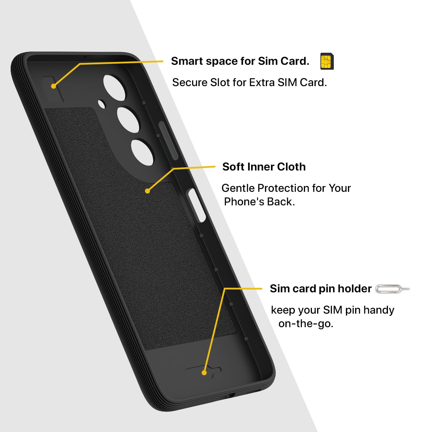 Pikkme Samsung Galaxy A16 5G Gencase Back Cover (Black)
