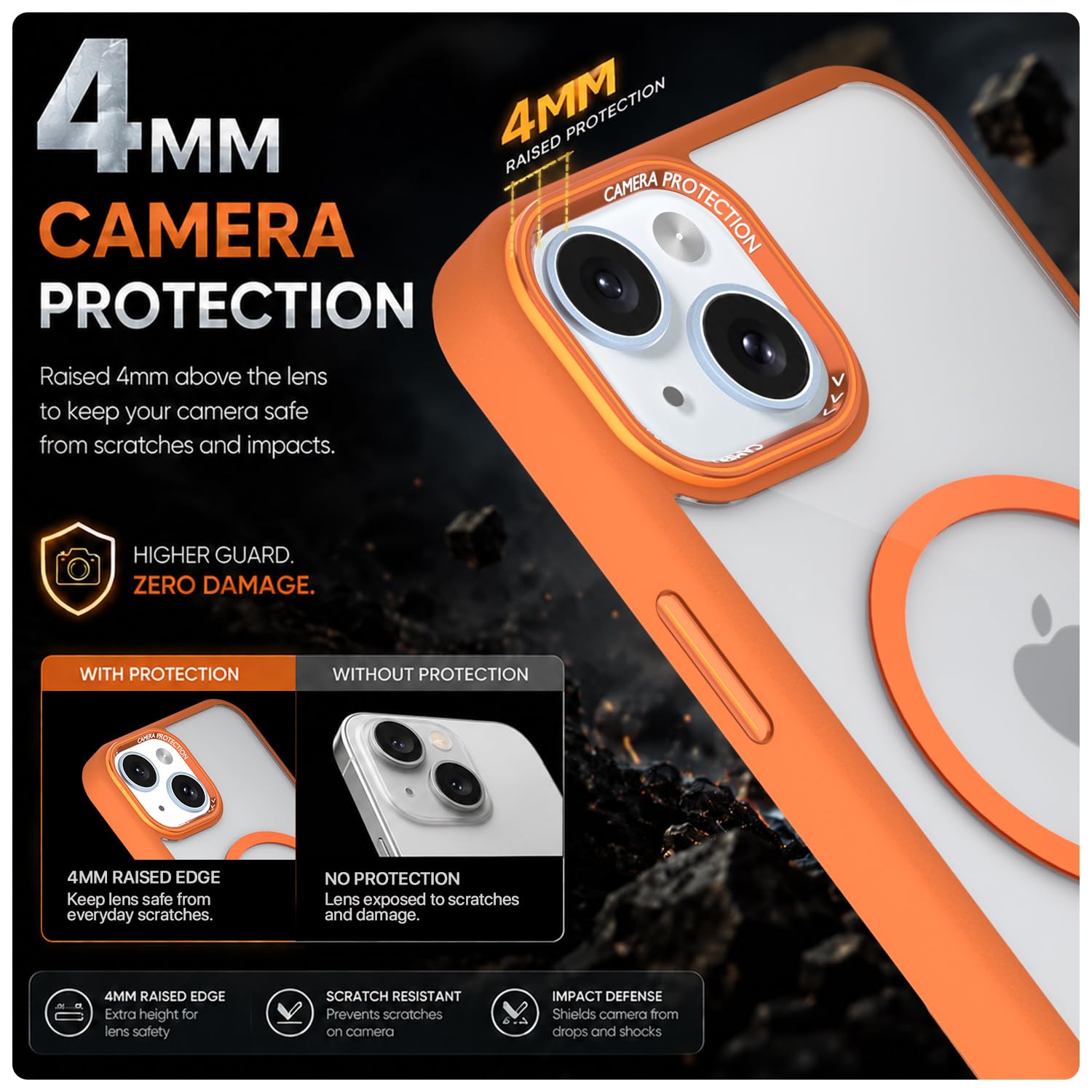 Pikkme orange mag-safe MagSafe mobile cover for iPhone 15 – photo 4
