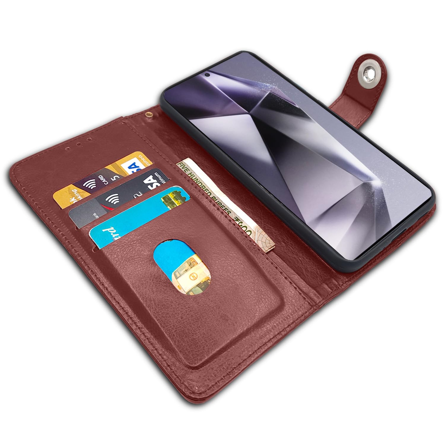 Pikkme brown mobile flip cover for Samsung S24 Ultra 5G – photo 3