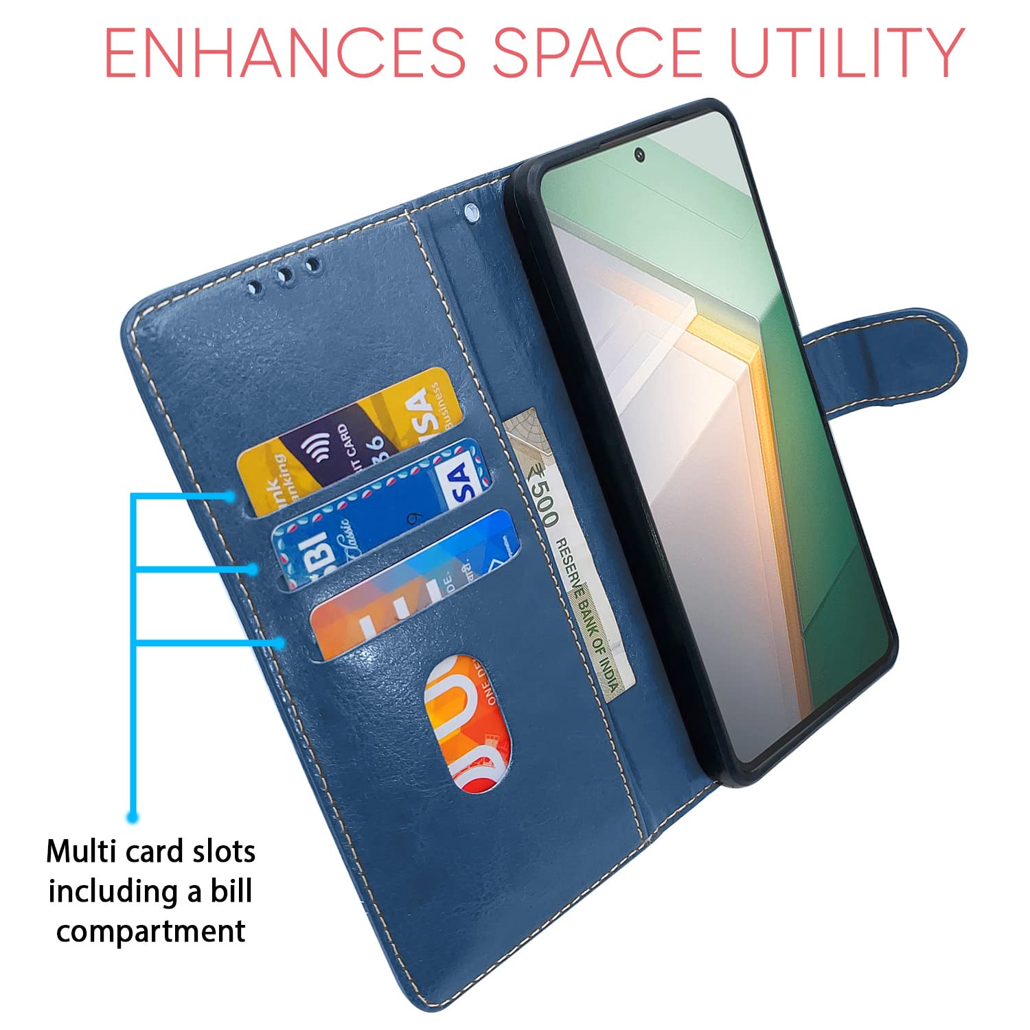 Pikkme iQOO 11 5G Magnetic blue & brown flip case – photo 3