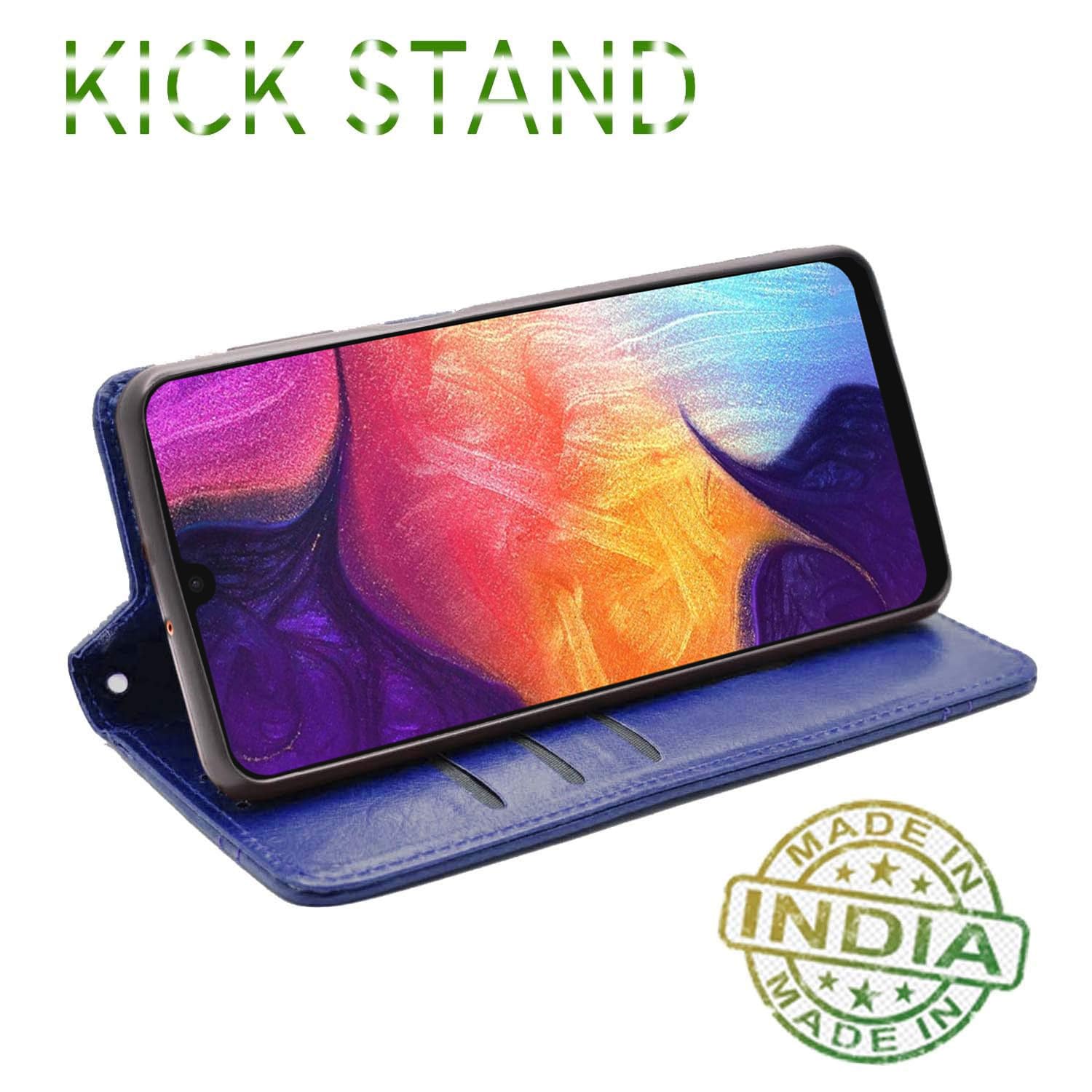 Pikkme Samsung Galaxy A50 /A50s/A30s Magnetic Flip Cover (Blue)