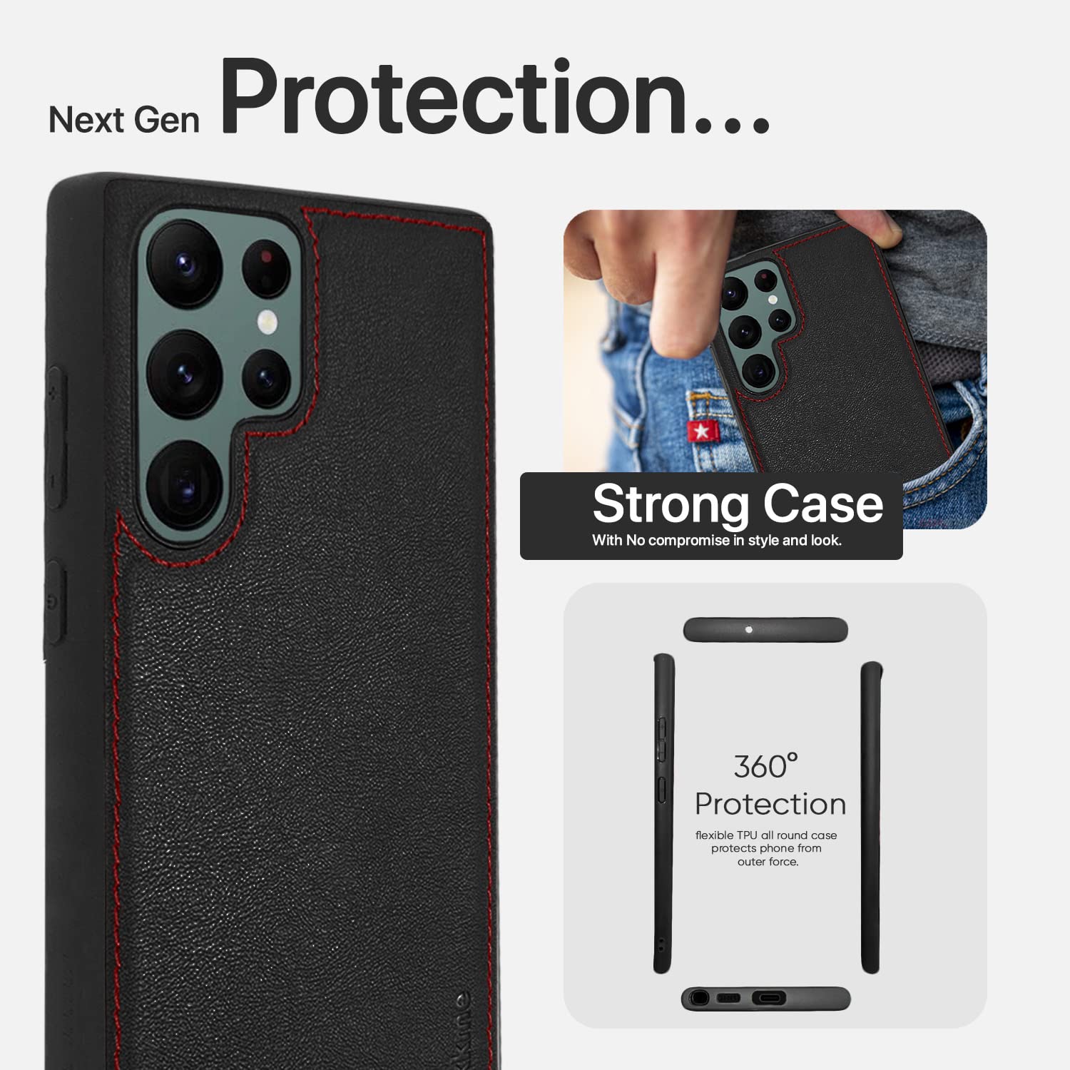 Pikkme Samsung S22 Ultra Leather black mobile cover – photo 6