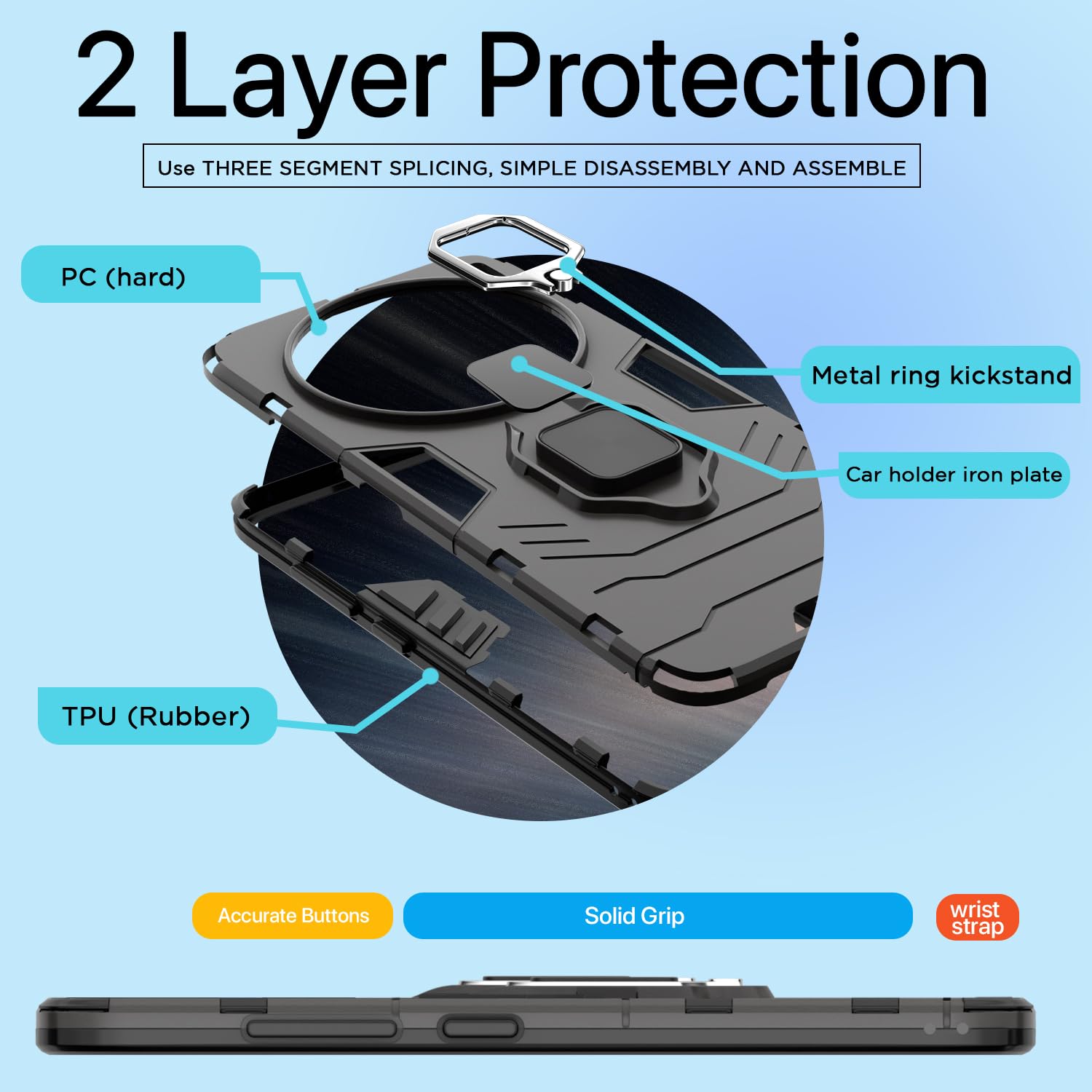 Pikkme Vivo X200 5G D5 Tough Armor Bumper Cover (Black)