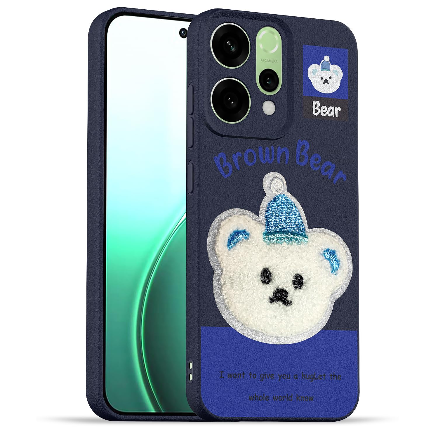 Blue Plush Patch phone cover for Oppo Reno 14 5G – Pikkme