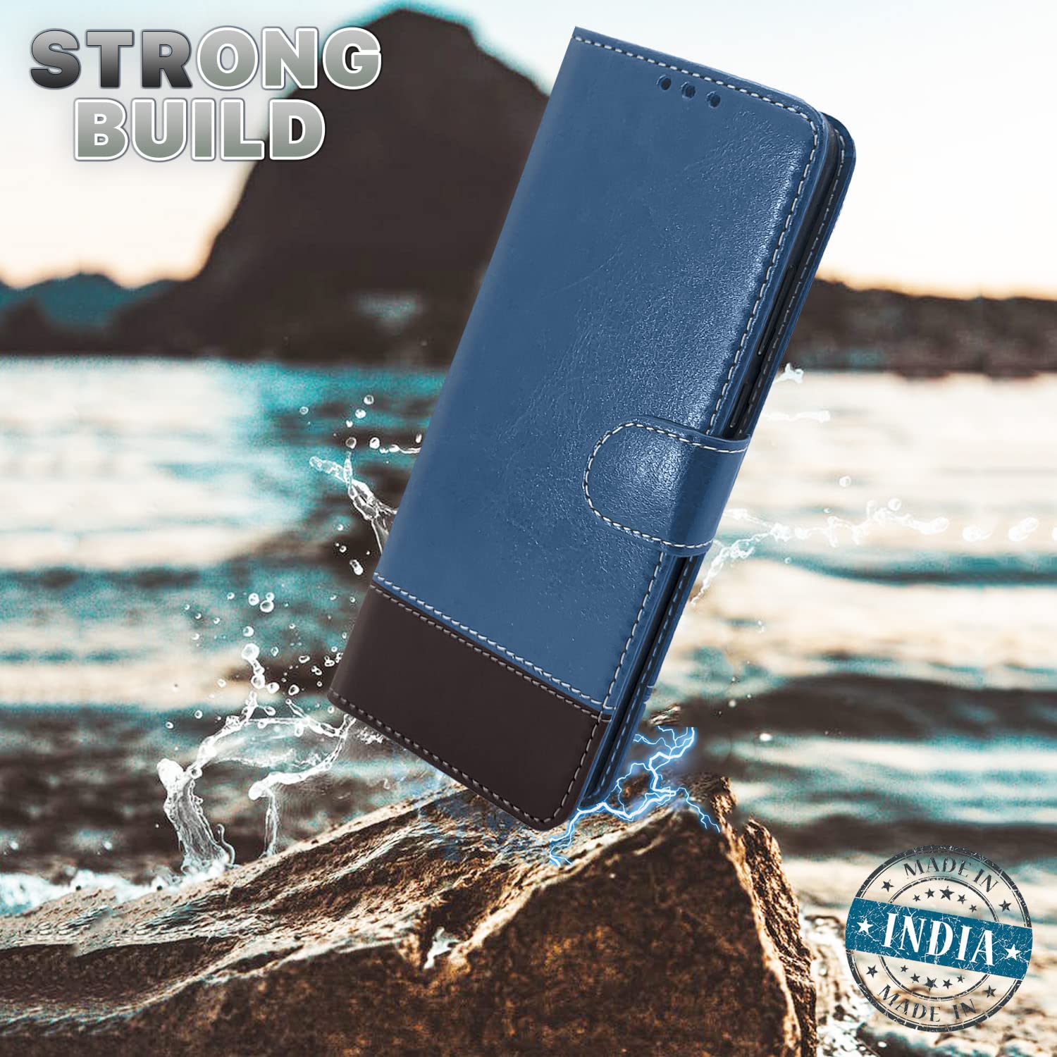 iQOO 11 5G Magnetic flip cover in blue & brown by Pikkme – photo 2