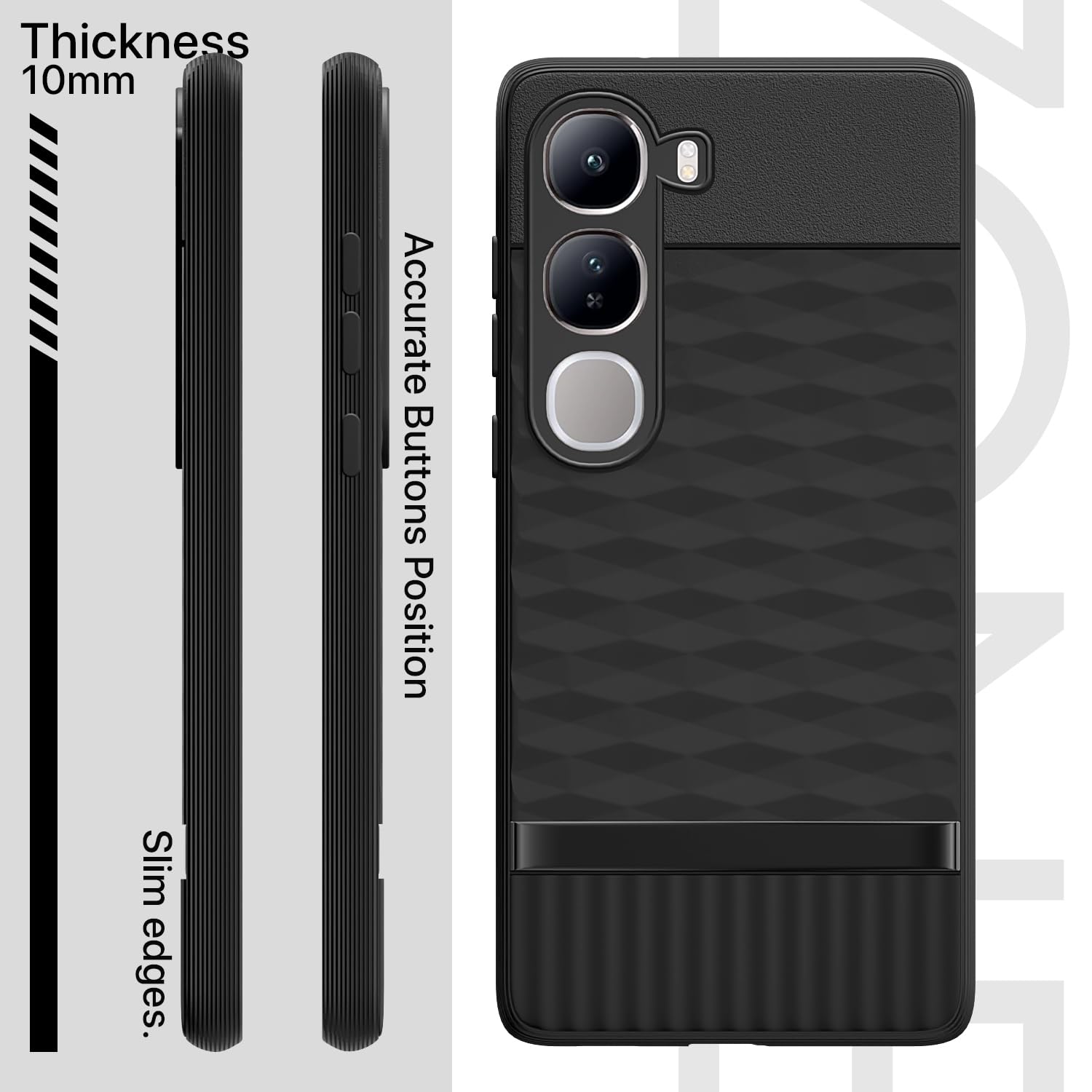 Pikkme Vivo Y300 5G Gencase Back Cover (Black)